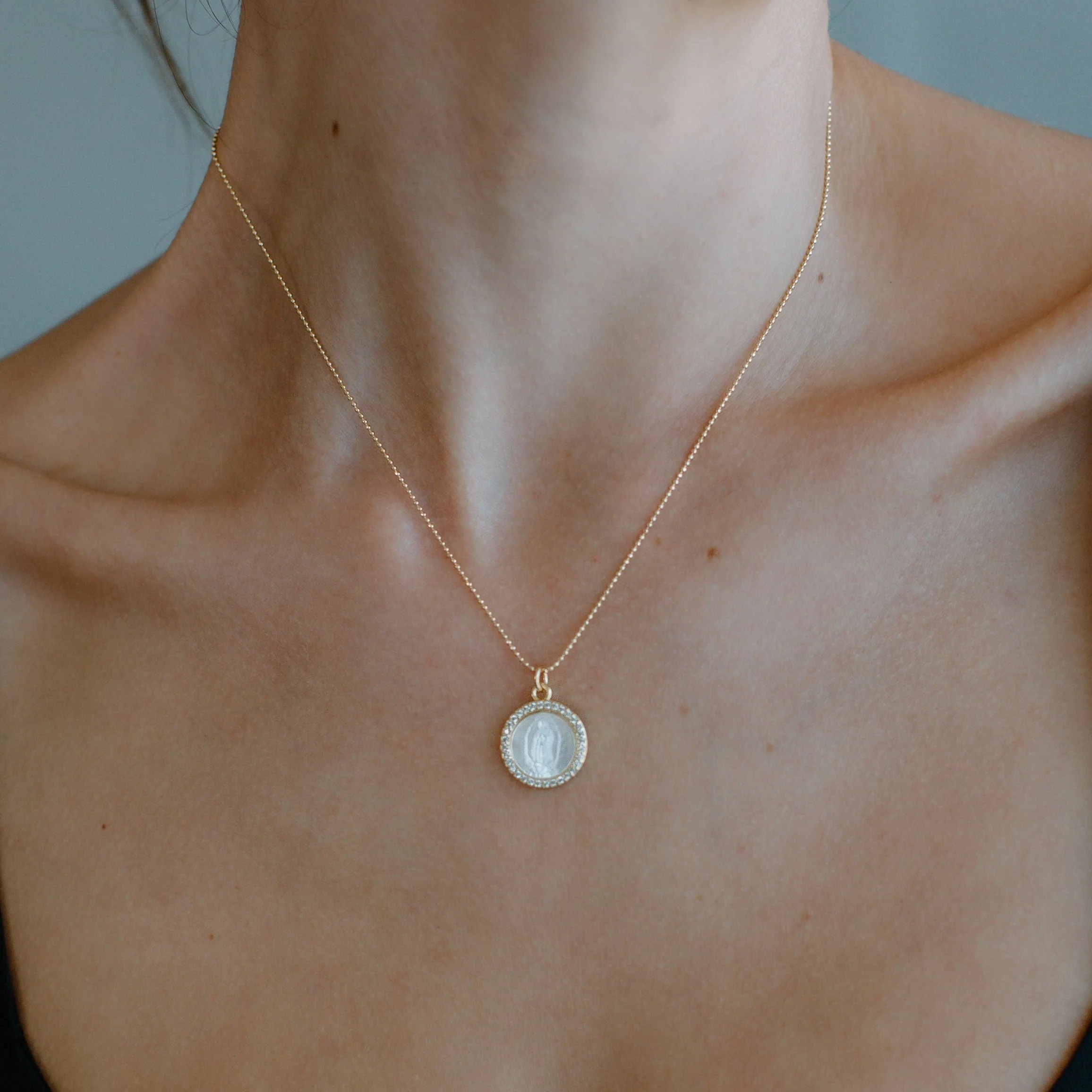 Petite Mother Mary Necklace - Image 2