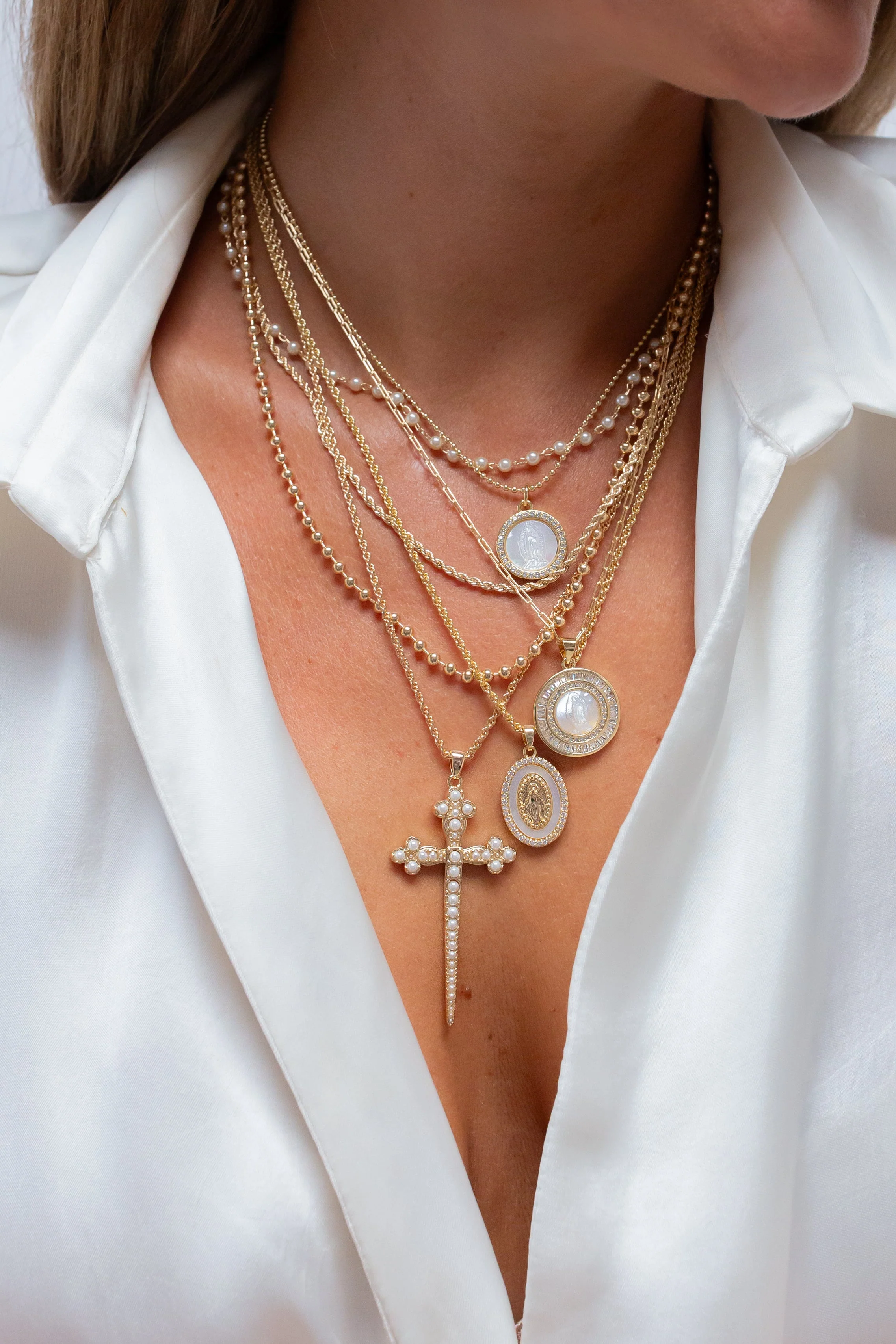 Petite Mother Mary Necklace - Image 5