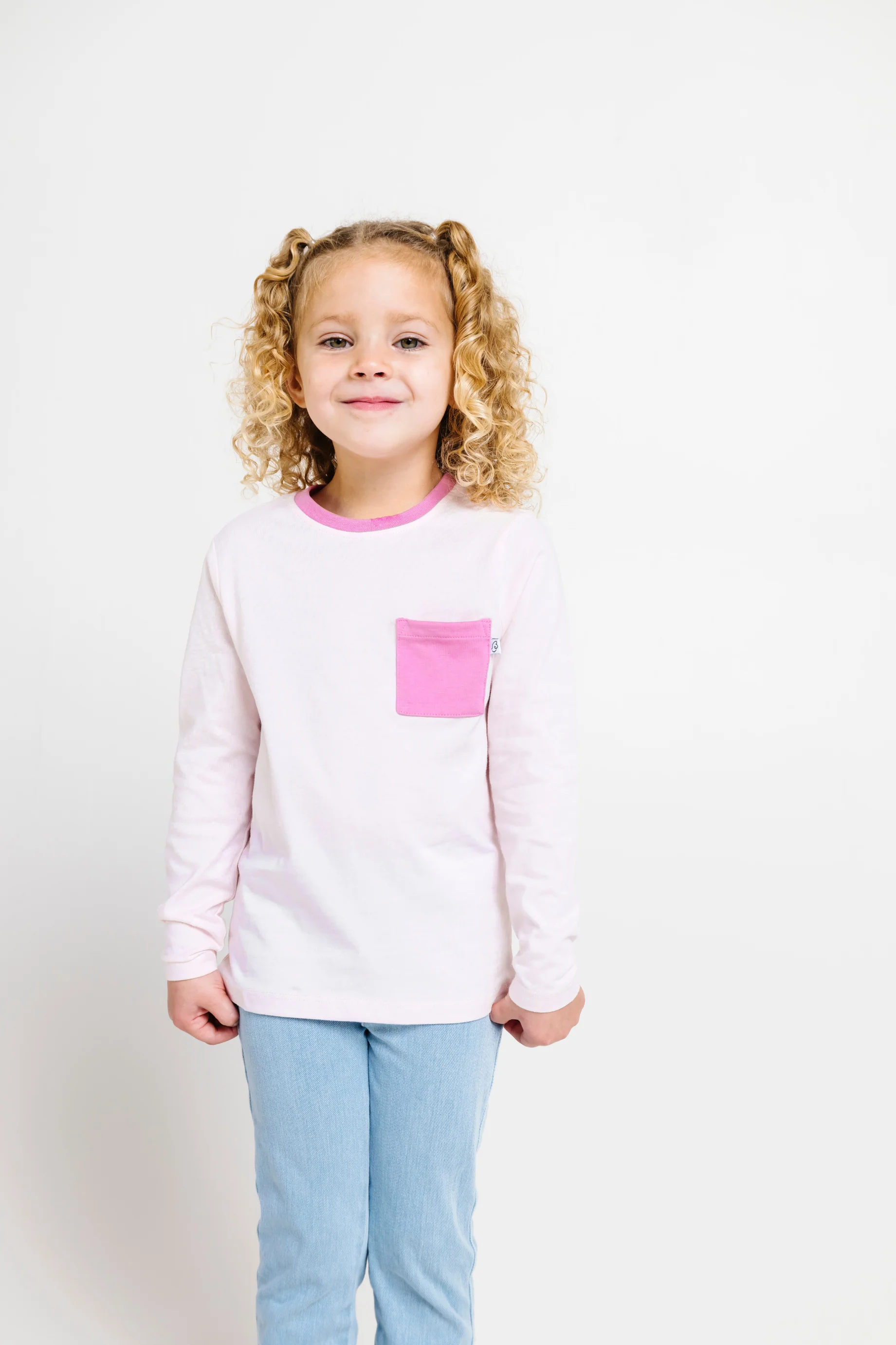 Pink Prayer Pocket Long Sleeve T-Shirt Cotton