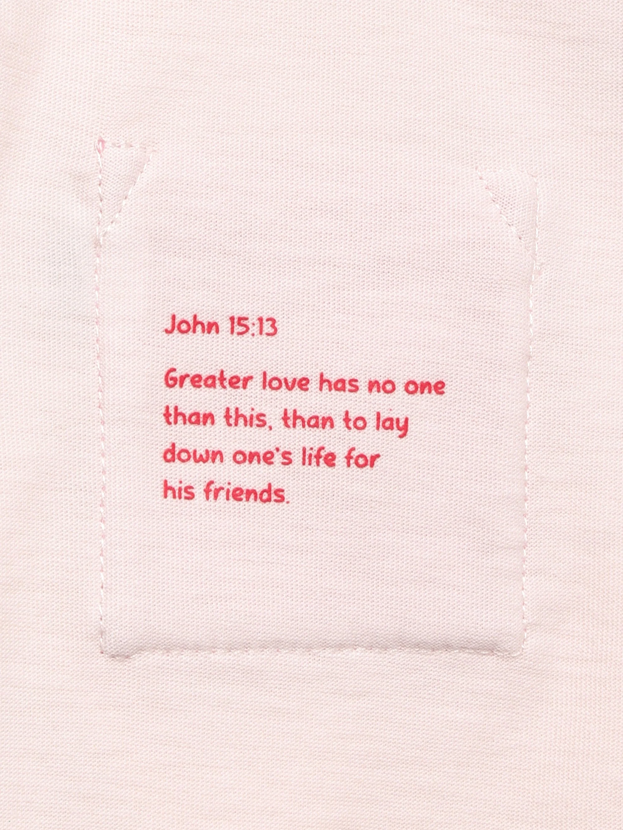 Pink Prayer Pocket Long Sleeve T-Shirt Cotton - Image 6