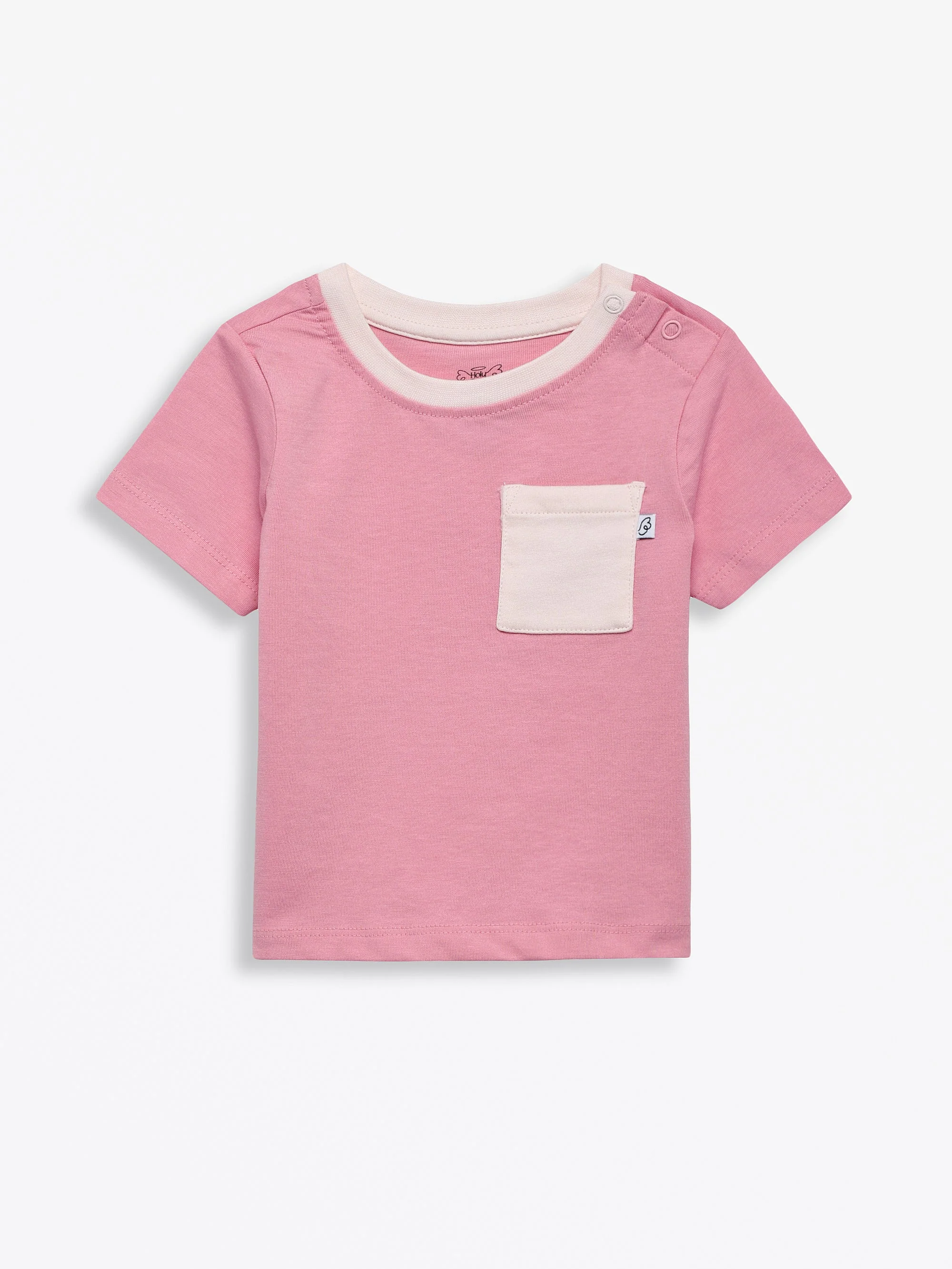 Pink Prayer Pocket Short Sleeve T-Shirt Cotton - Image 2