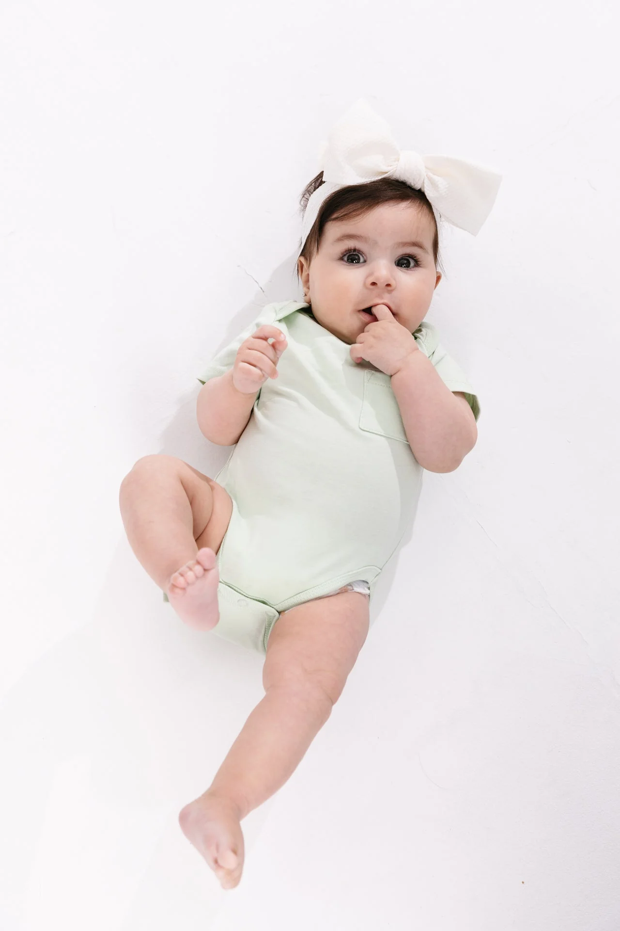 Pistachio Prayer Pocket Short Sleeve Bodysuit Cotton - Image 2
