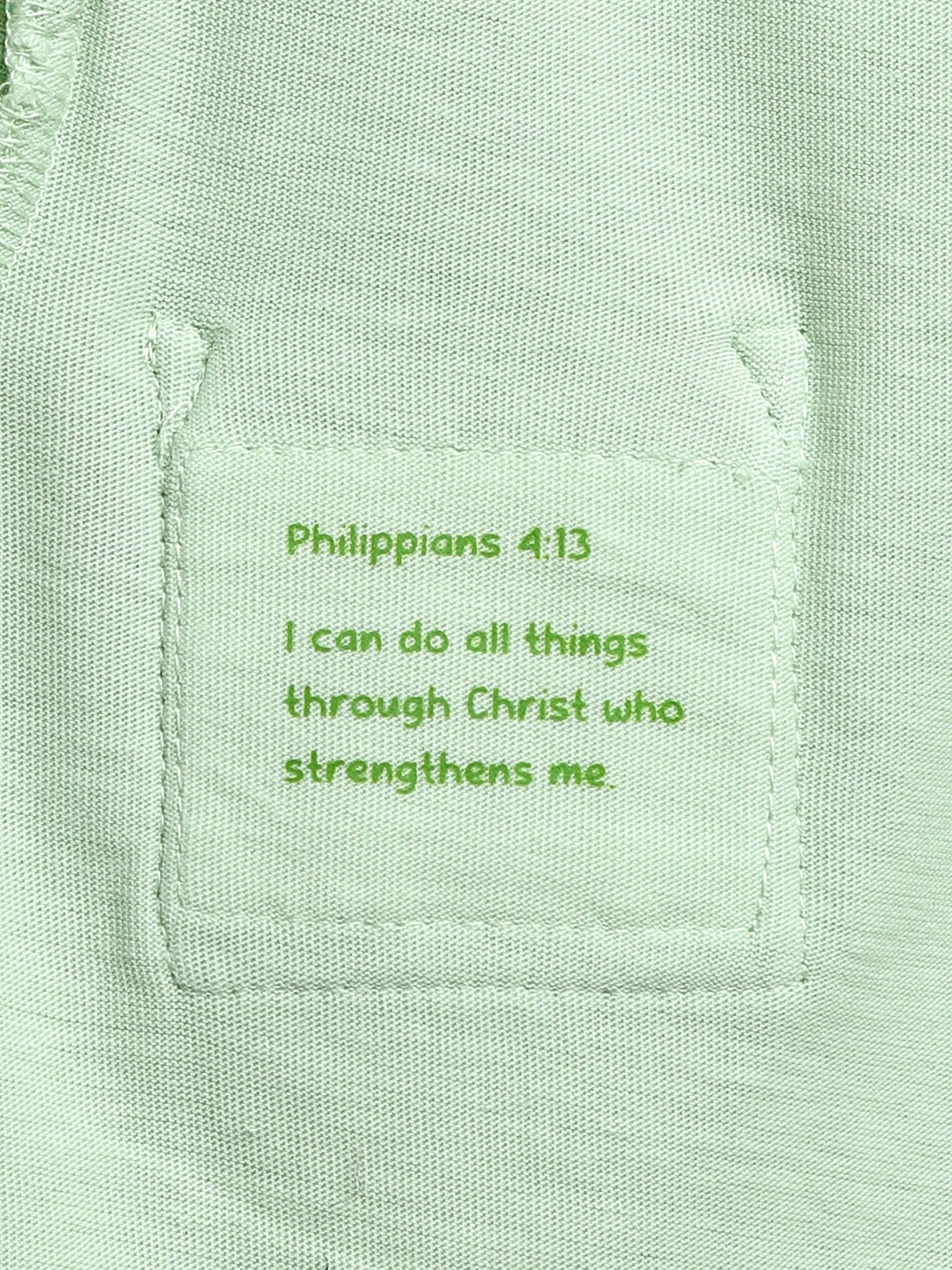 Pistachio Prayer Pocket Short Sleeve Bodysuit Cotton - Image 4