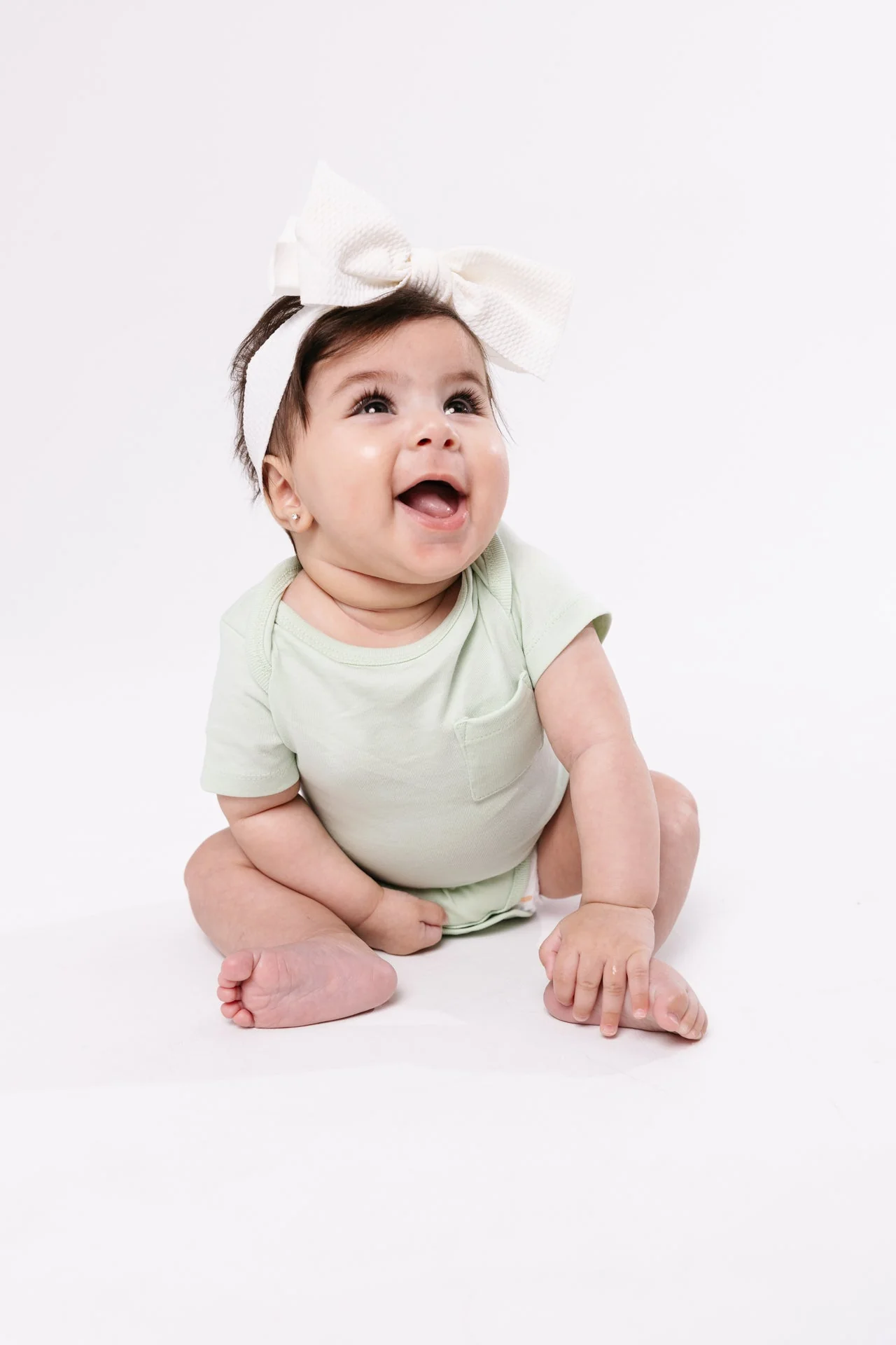 Pistachio Prayer Pocket Short Sleeve Bodysuit Cotton - Image 5