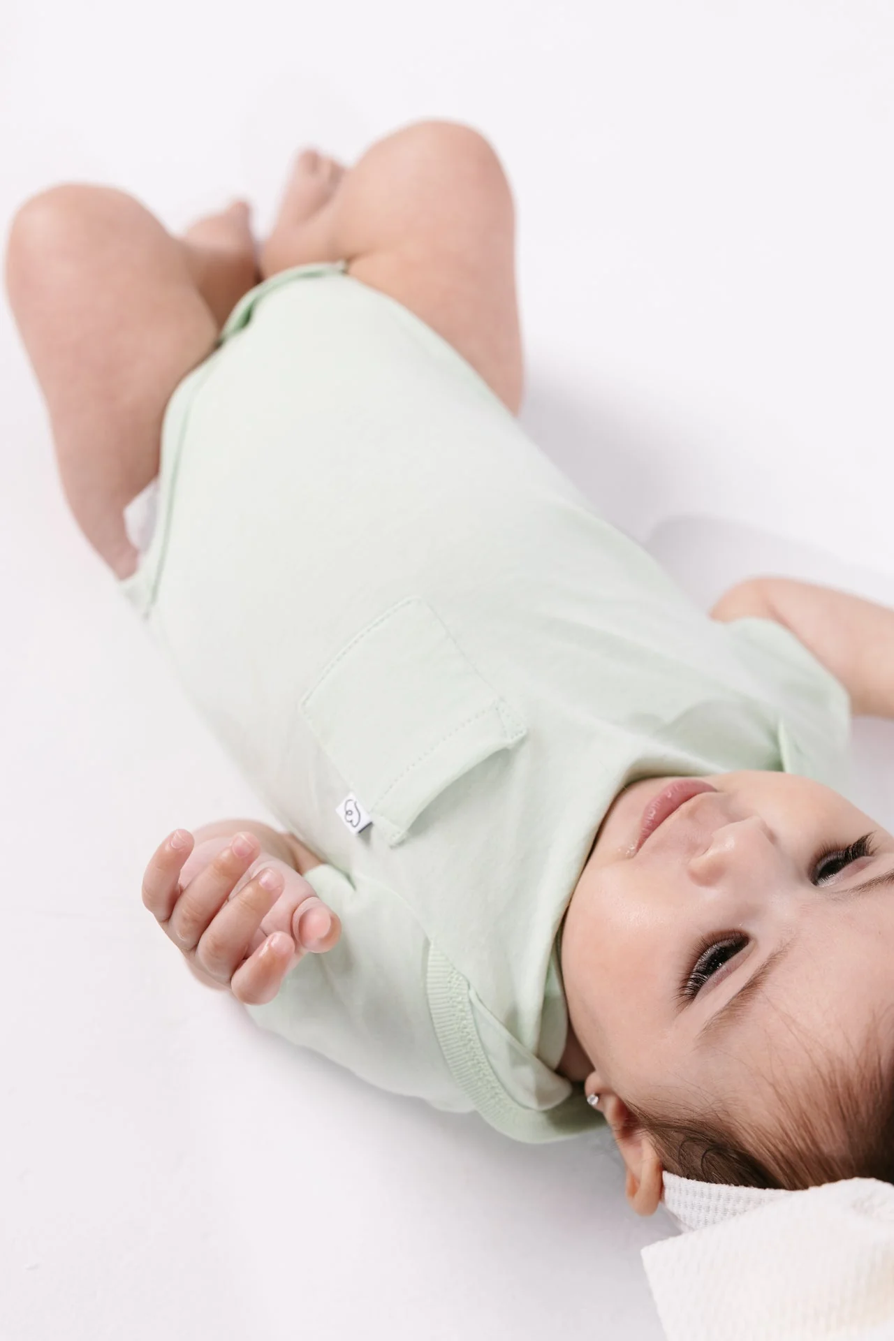 Pistachio Prayer Pocket Short Sleeve Bodysuit Cotton - Image 6
