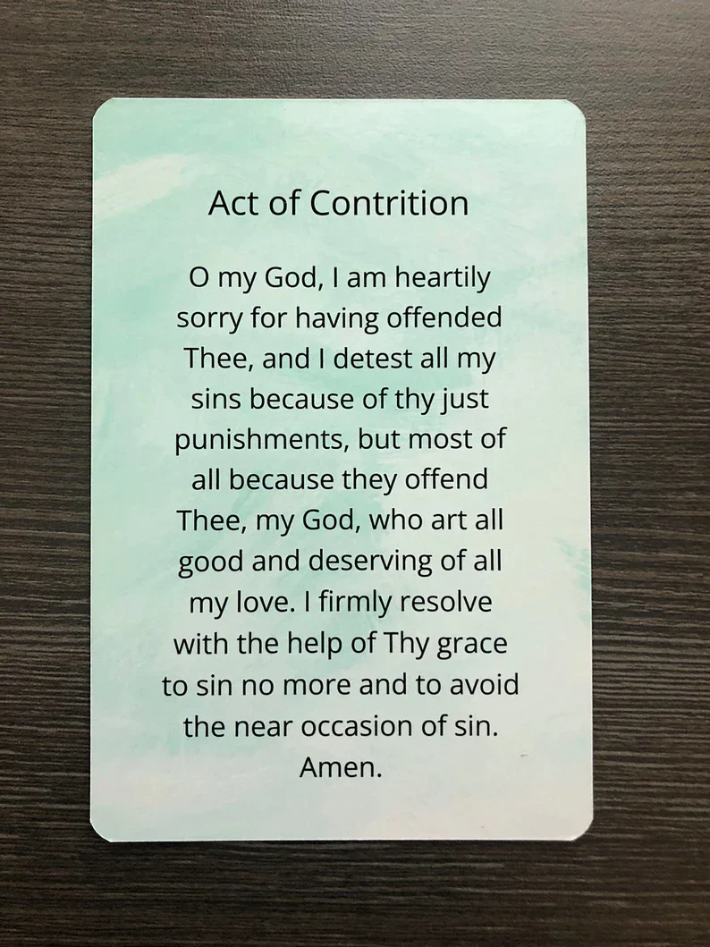 Prayer Card Bundle - Act of Contrition Prayer cards - Catholic Holy Cards - Image 4