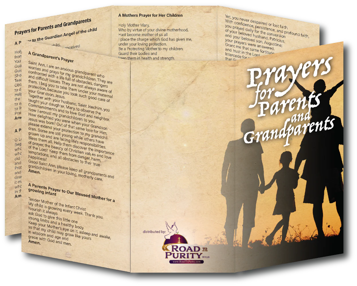 Prayers for Parents and Grandparents  - Prayer Card / 3" x 6" folded (c)