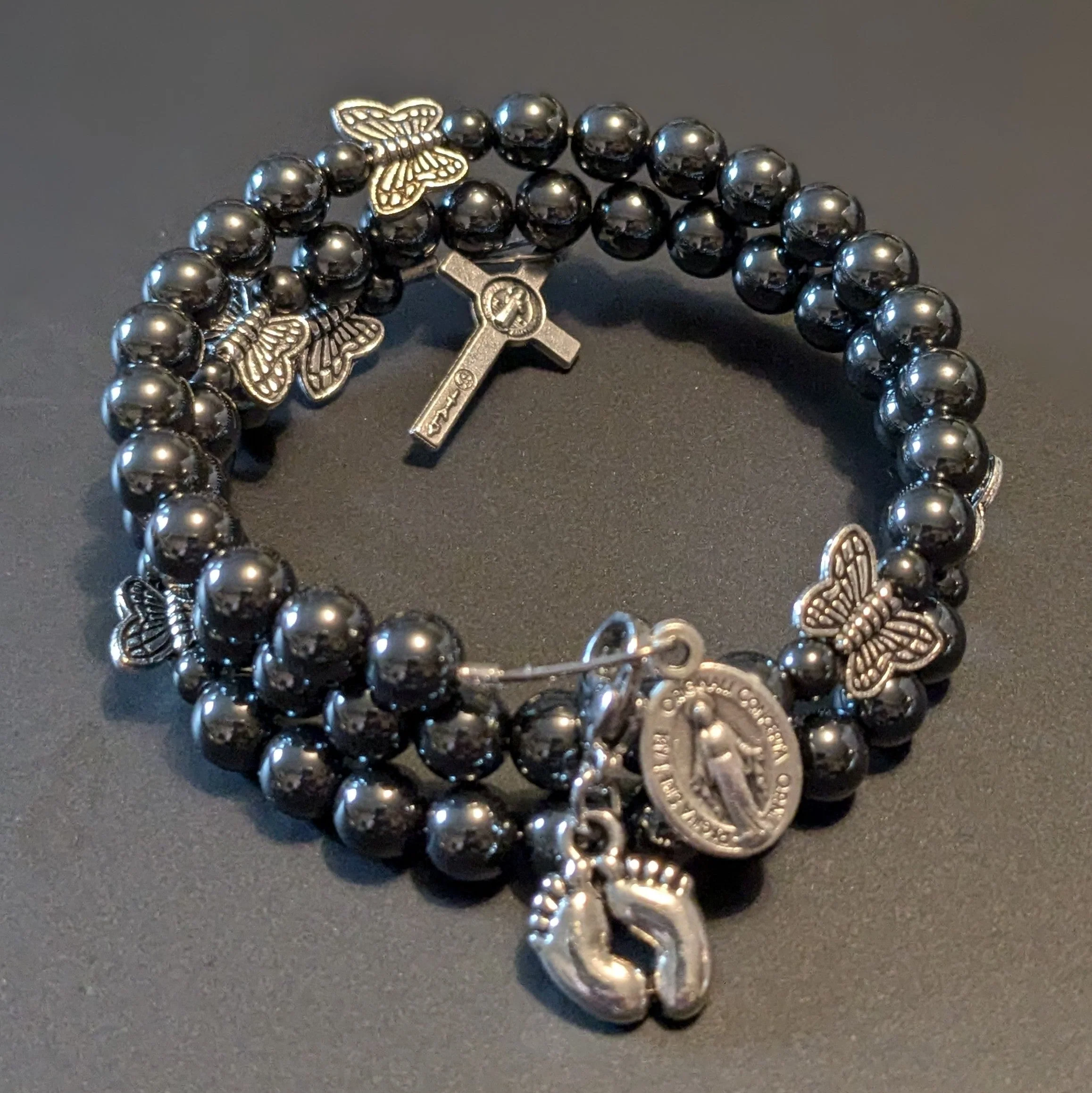 Precious Feet Butterfly Rosary Bracelet Wrap - Image 3