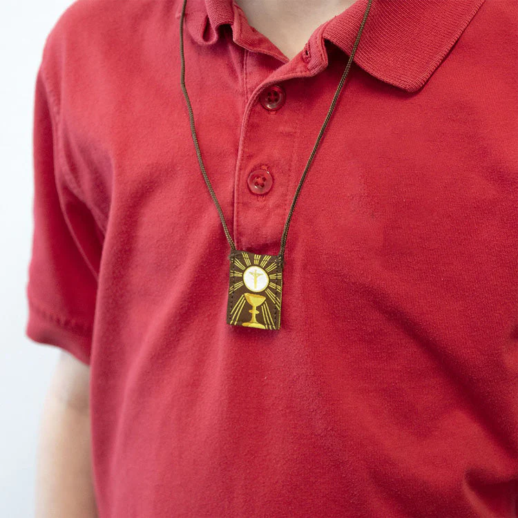 Kid's Eucharist | Premium Brown Scapular - Image 3