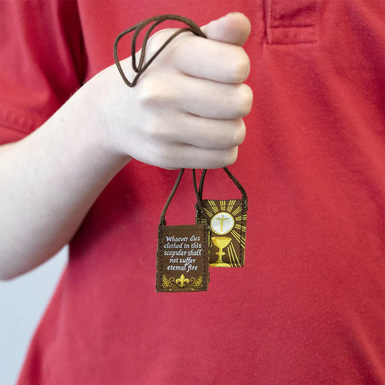 Kid's Eucharist | Premium Brown Scapular - Image 7