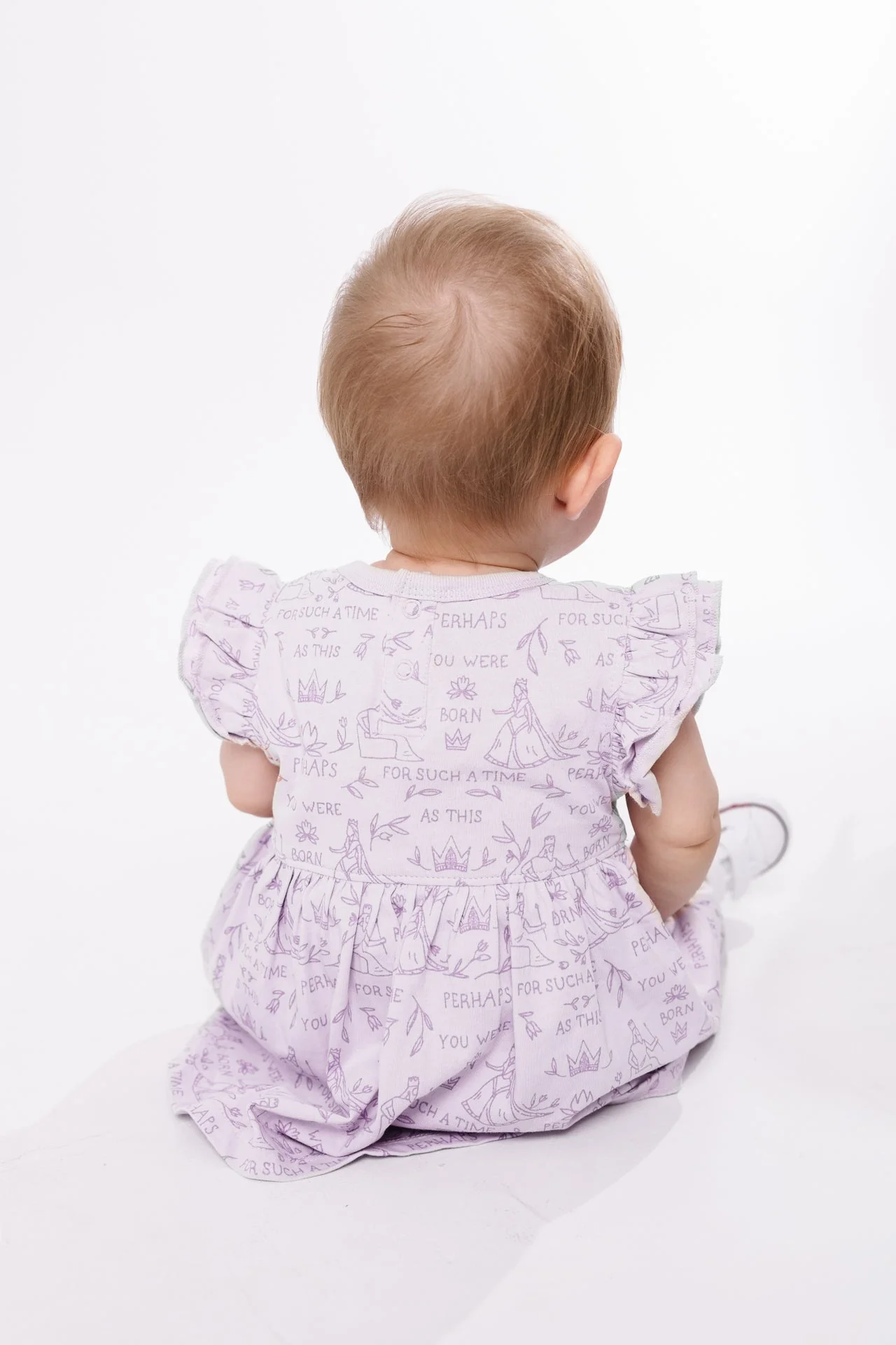 Queen Esther Lavender Short Sleeve Twirl Dress Bodysuit Cotton - Image 4