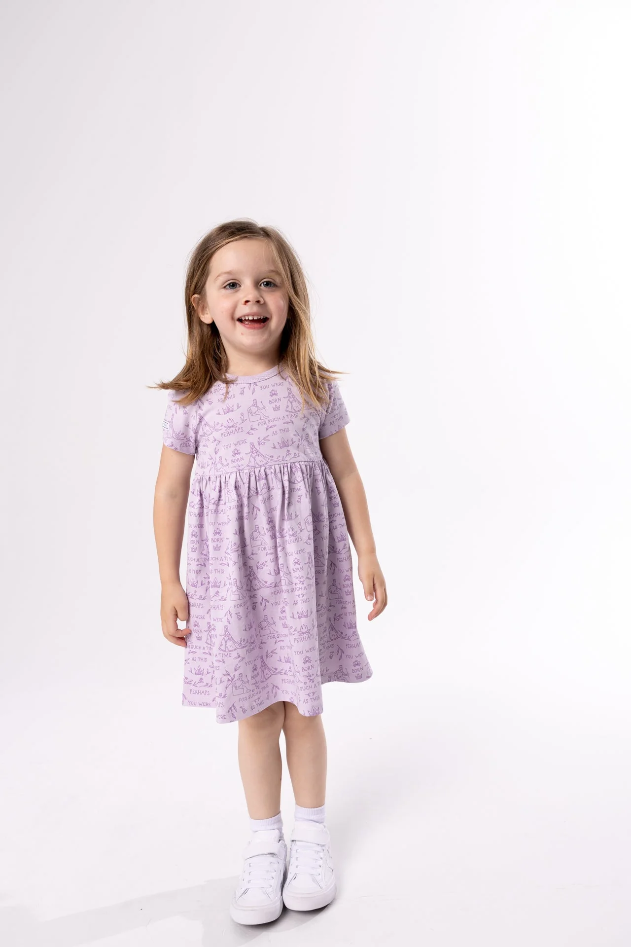Queen Esther Lavender Twirl Dress Cotton - Image 2