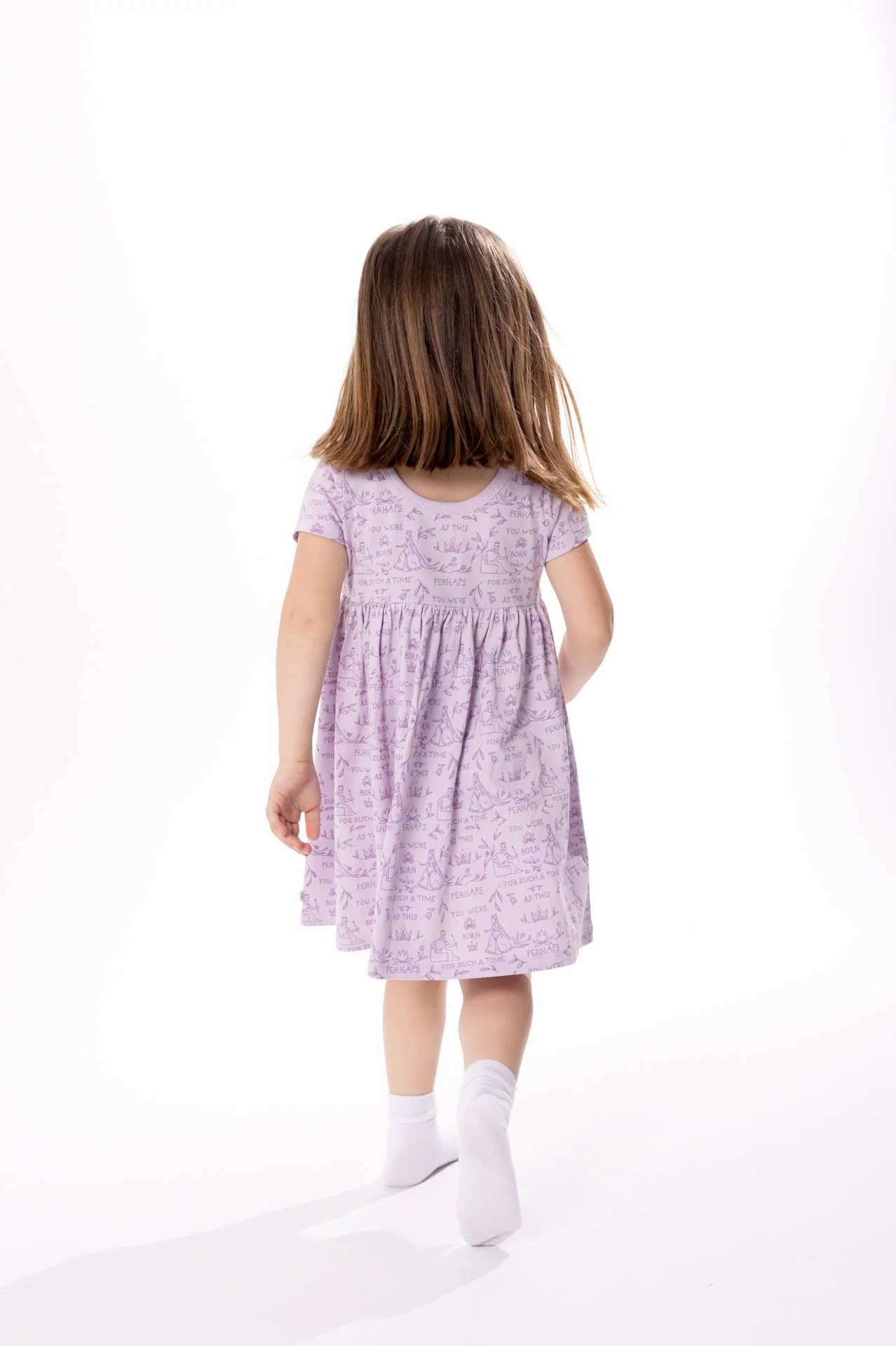 Queen Esther Lavender Twirl Dress Cotton - Image 3