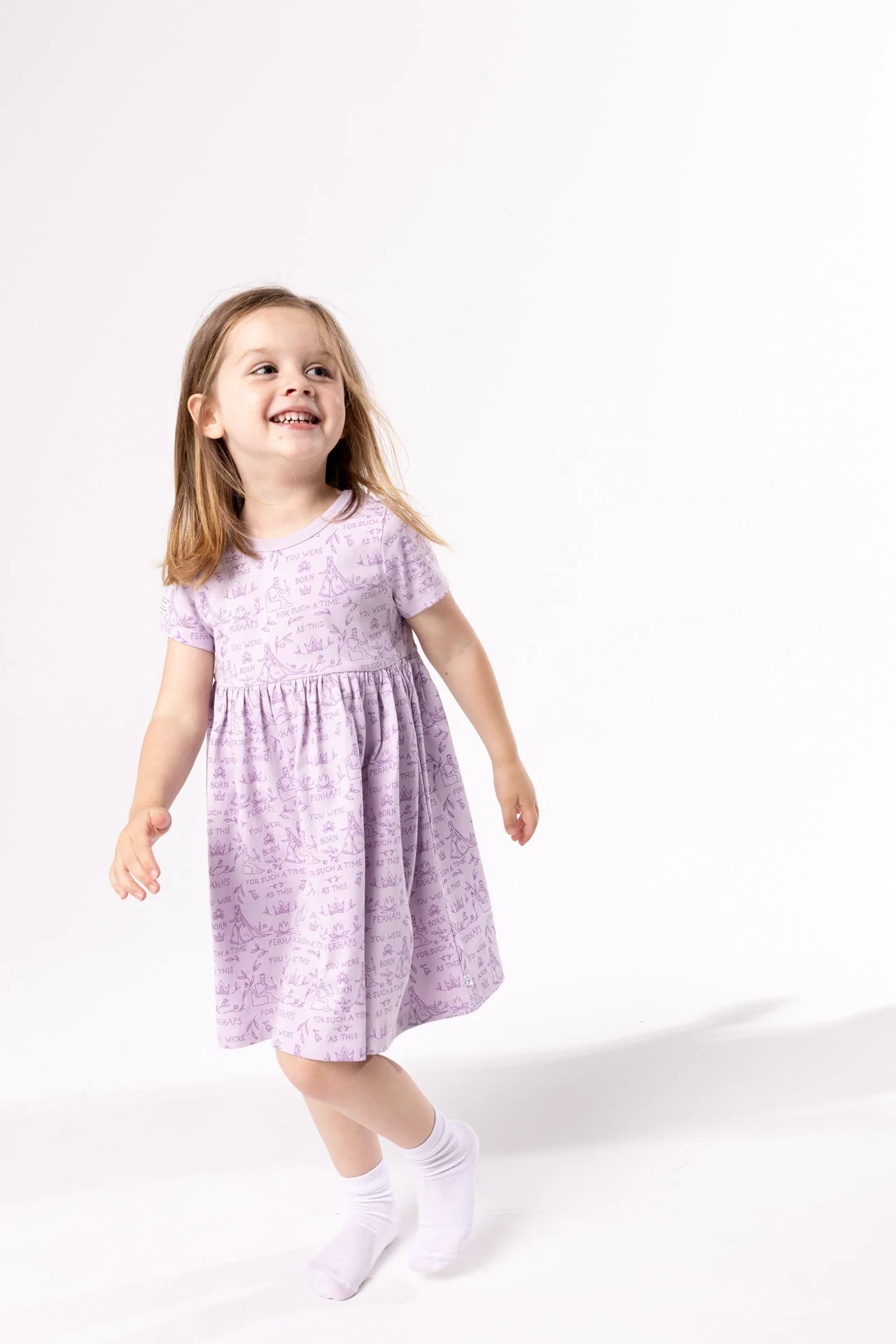Queen Esther Lavender Twirl Dress Cotton - Image 4