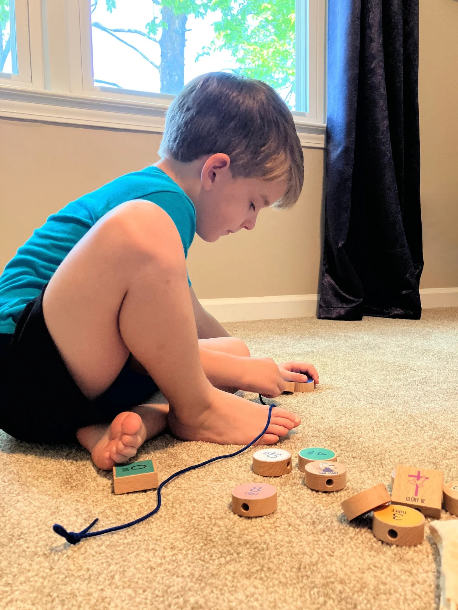 Rosary Bead Lacing Toy, Montessori Rosary, Children's Rosary, Rosary Toy - Image 3