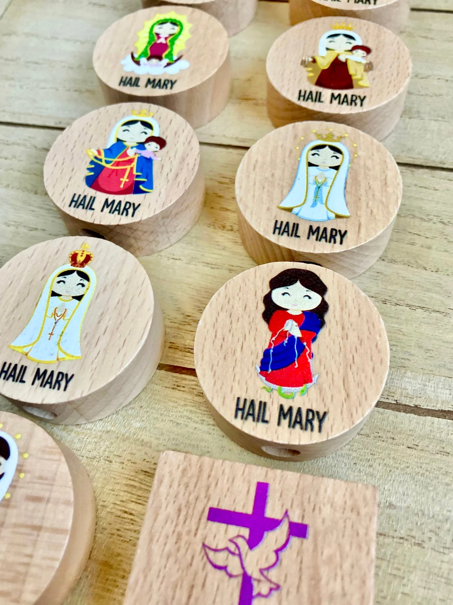 Rosary Bead Lacing Toy, Montessori Rosary, Children's Rosary, Rosary Toy - Image 5
