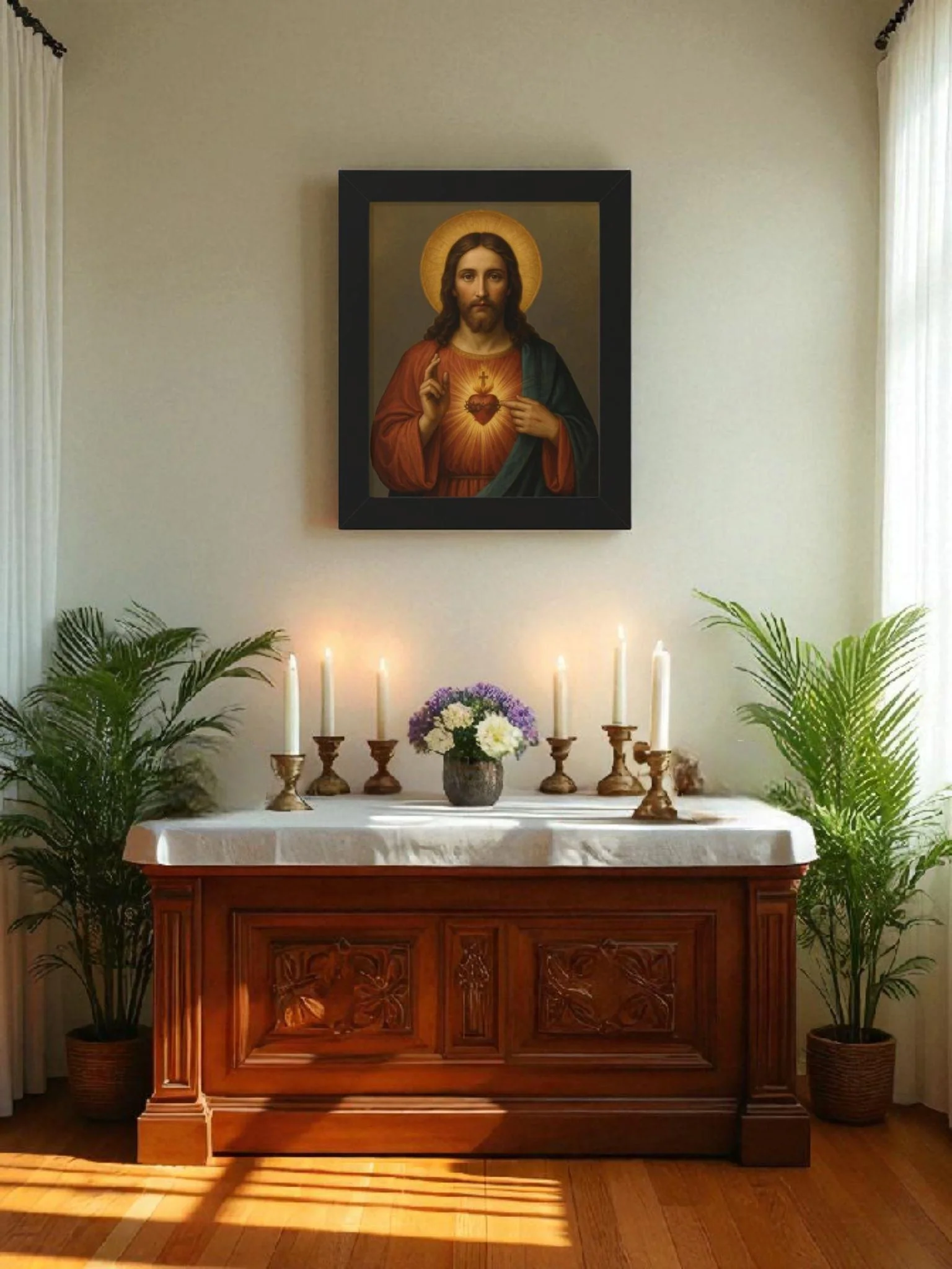 Sacred Heart Framed Wall Decor - Image 2