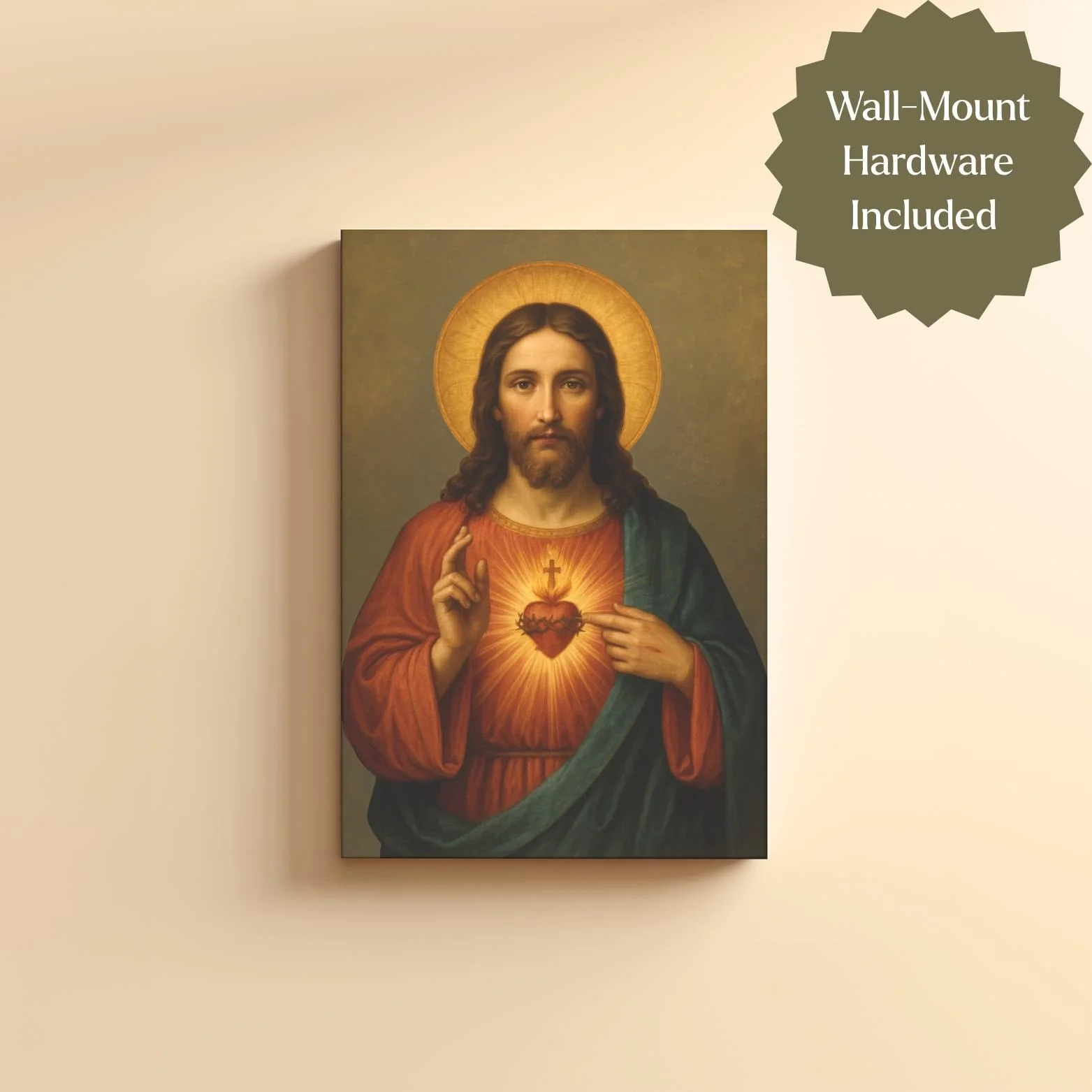 Sacred Heart of Jesus Canvas Wall Art - Image 2