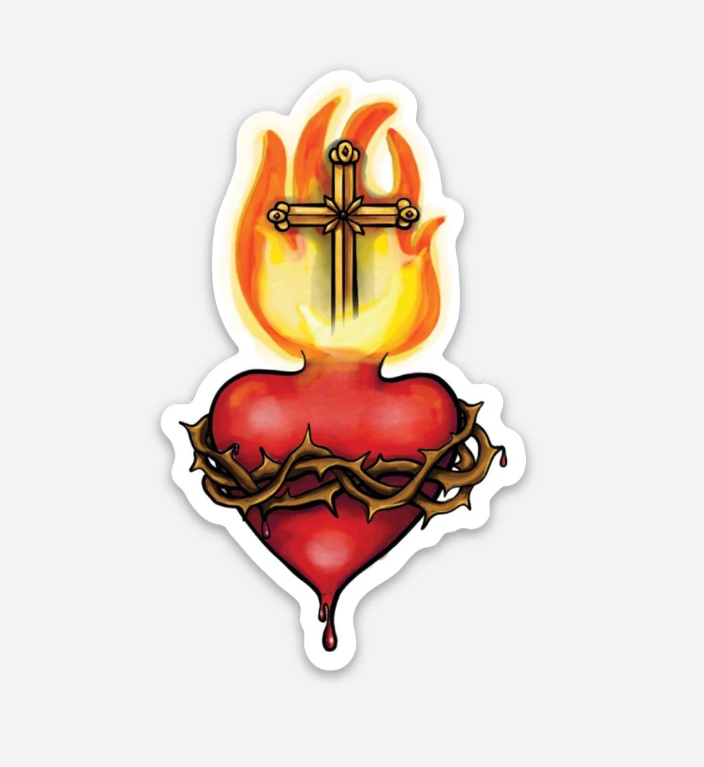 Sacred Heart Sticker Decal - Image 2