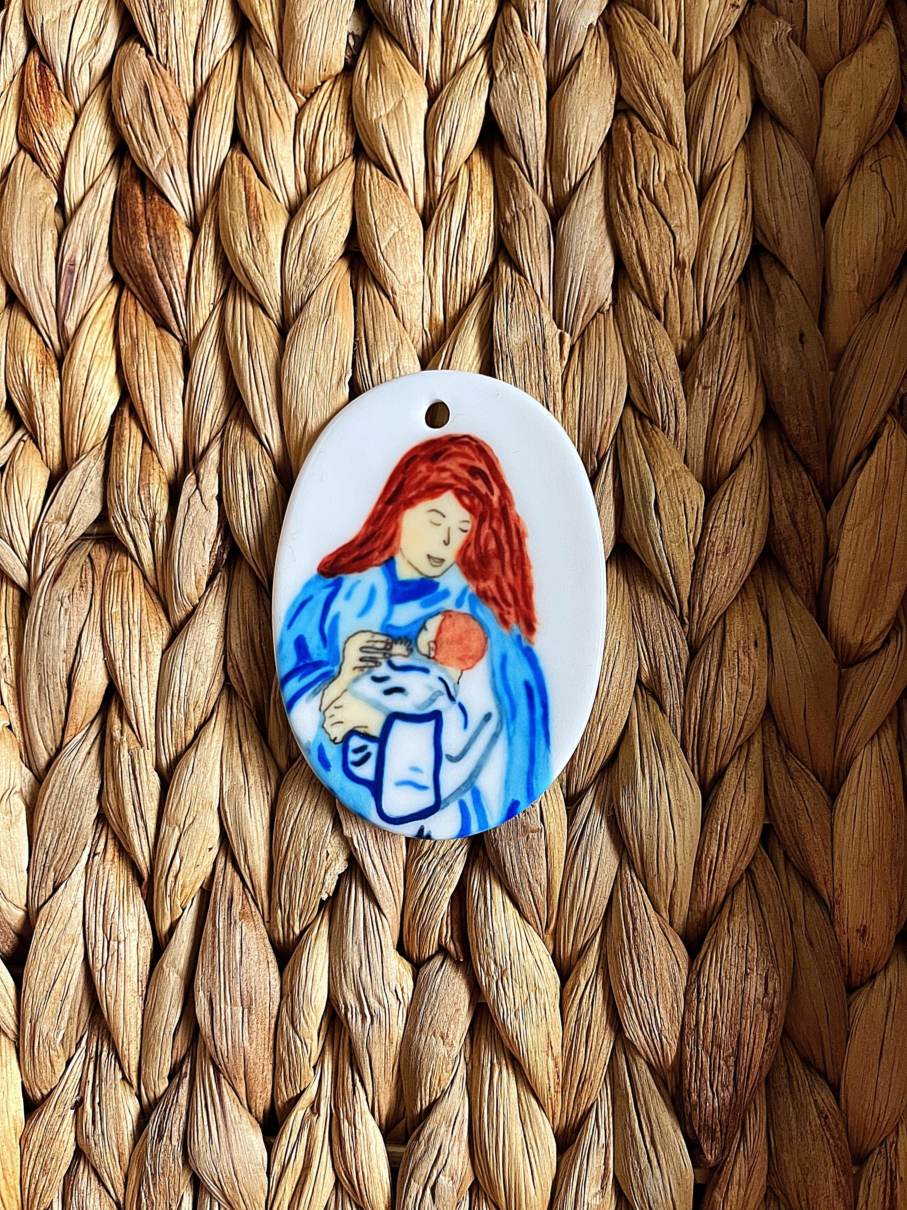 Saint Joseph and Jesus Ceramic Ornament - Image 6
