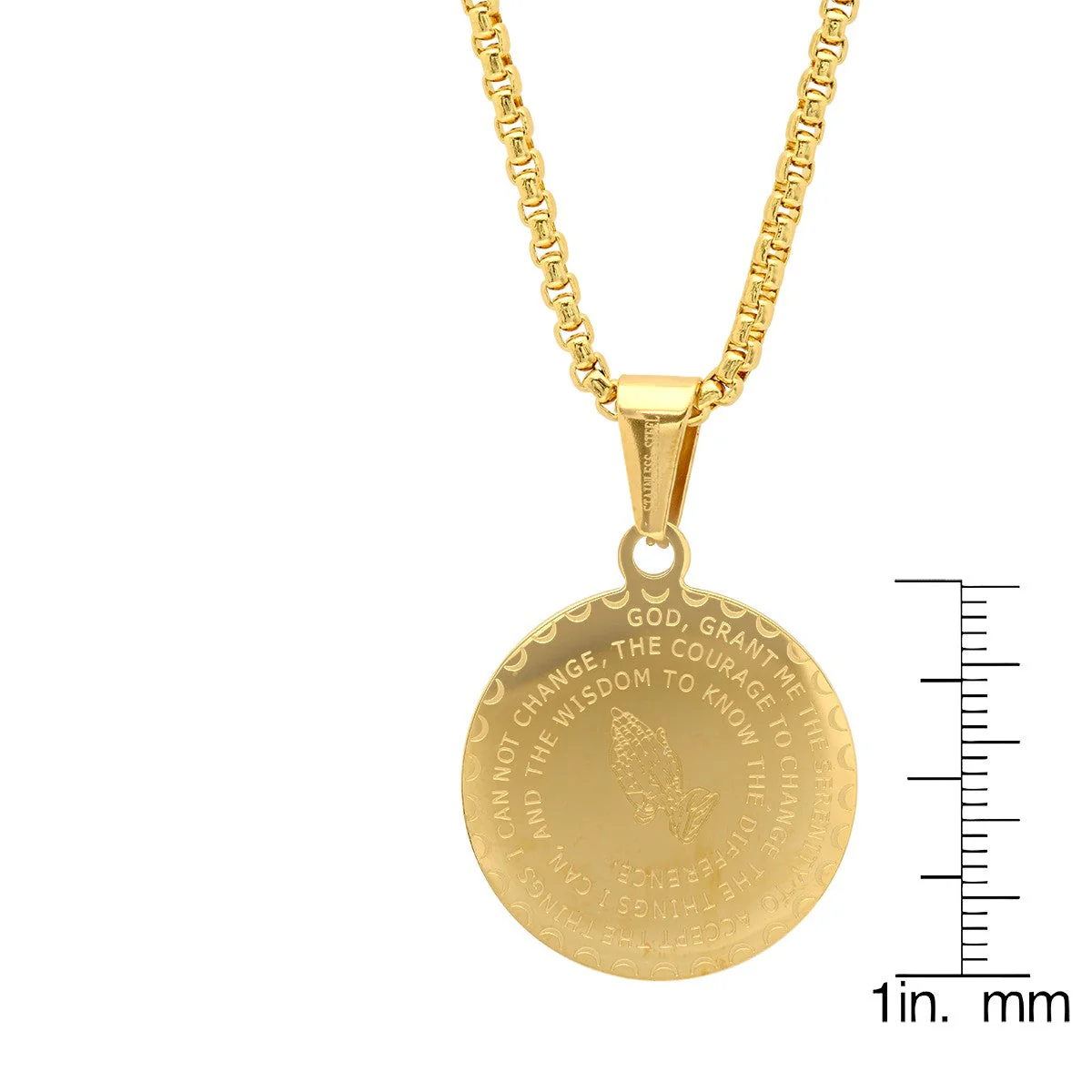 Serenity Prayer Round Pendant With Simulated Diamonds - Image 8