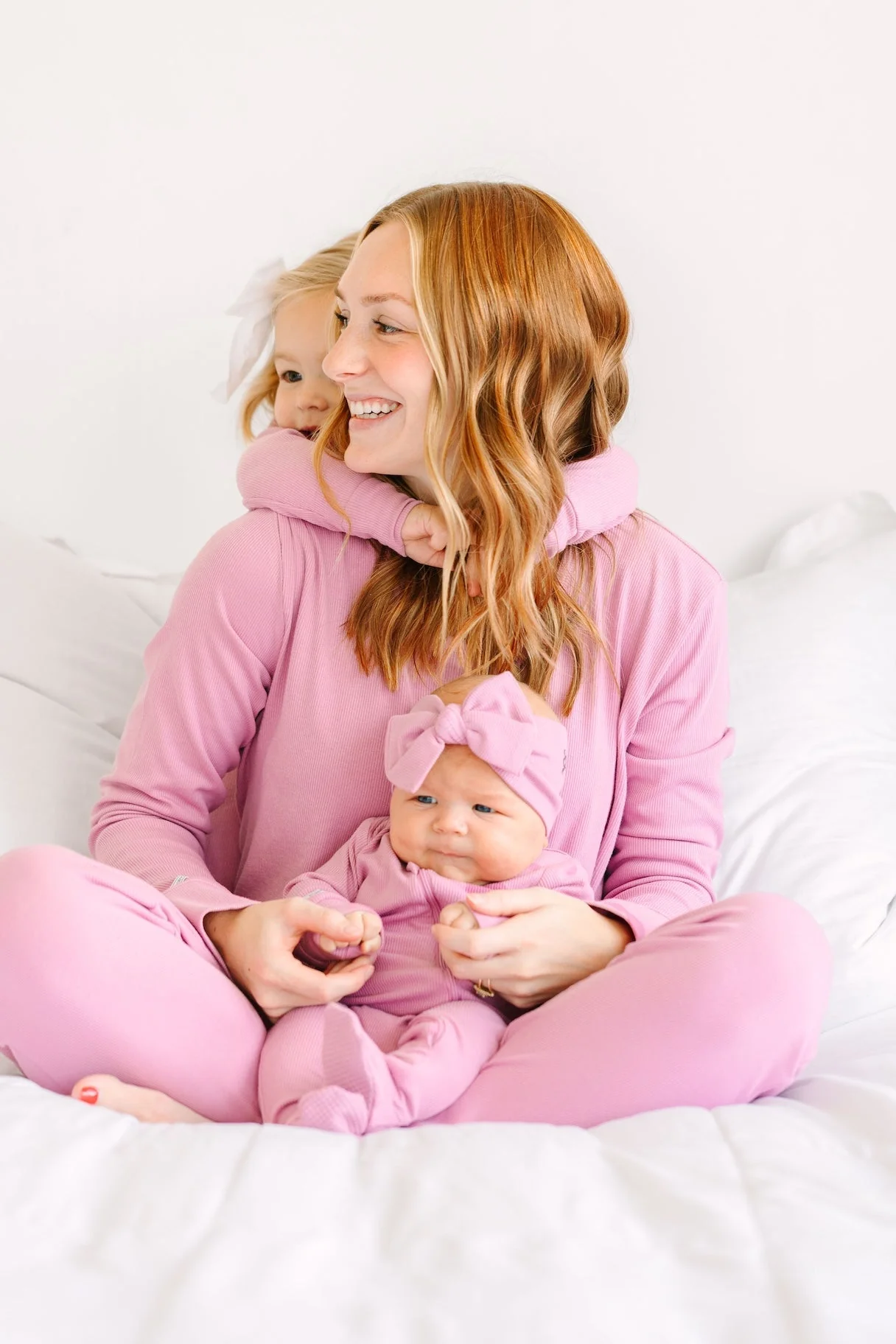 Solid Mauve PJ Footless Onesie Ribbed Cotton-Bamboo Blend - Image 5