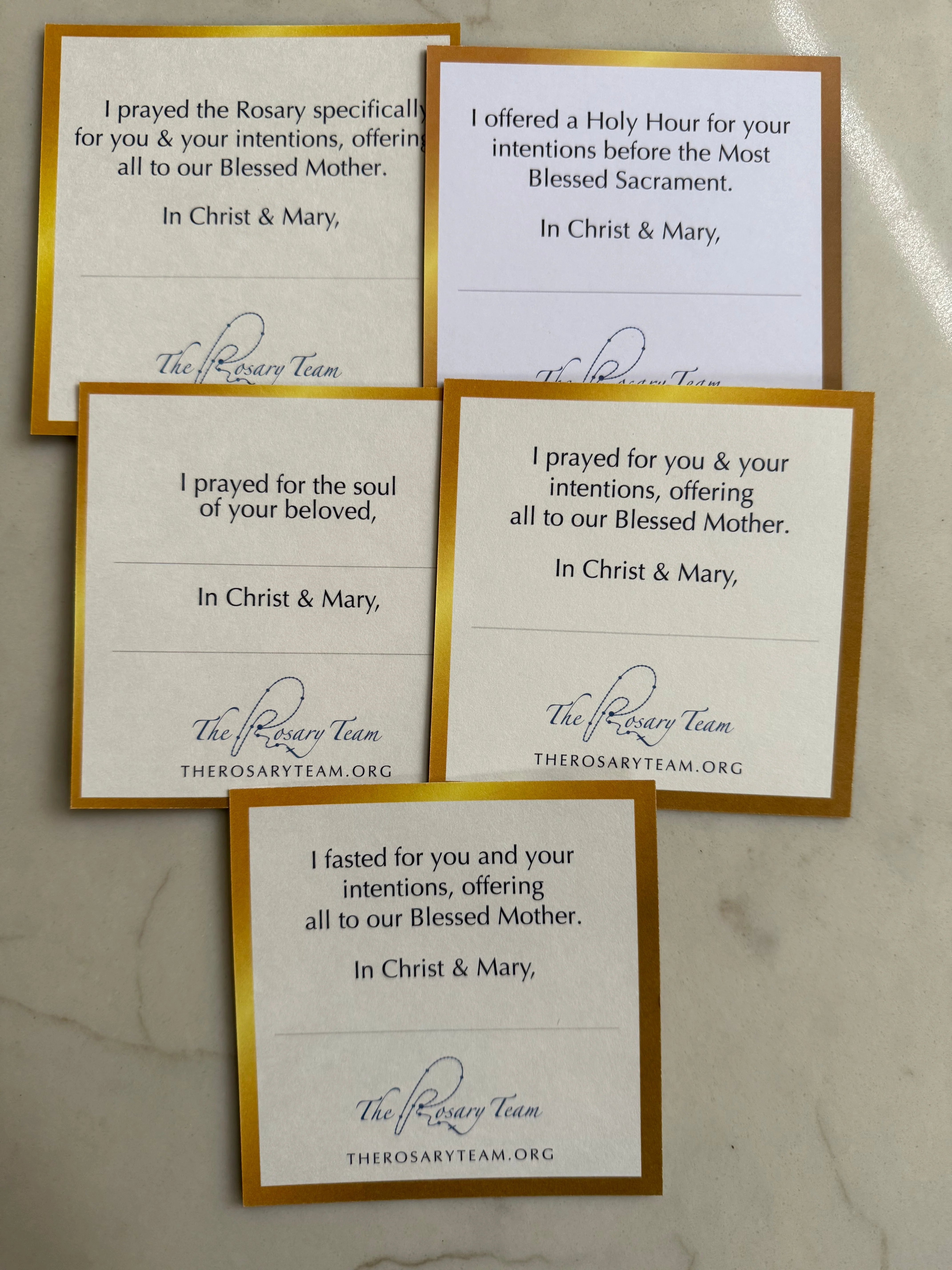 Spiritual Bouquet Prayer Cards Set of 5 with Envelopes - Image 5