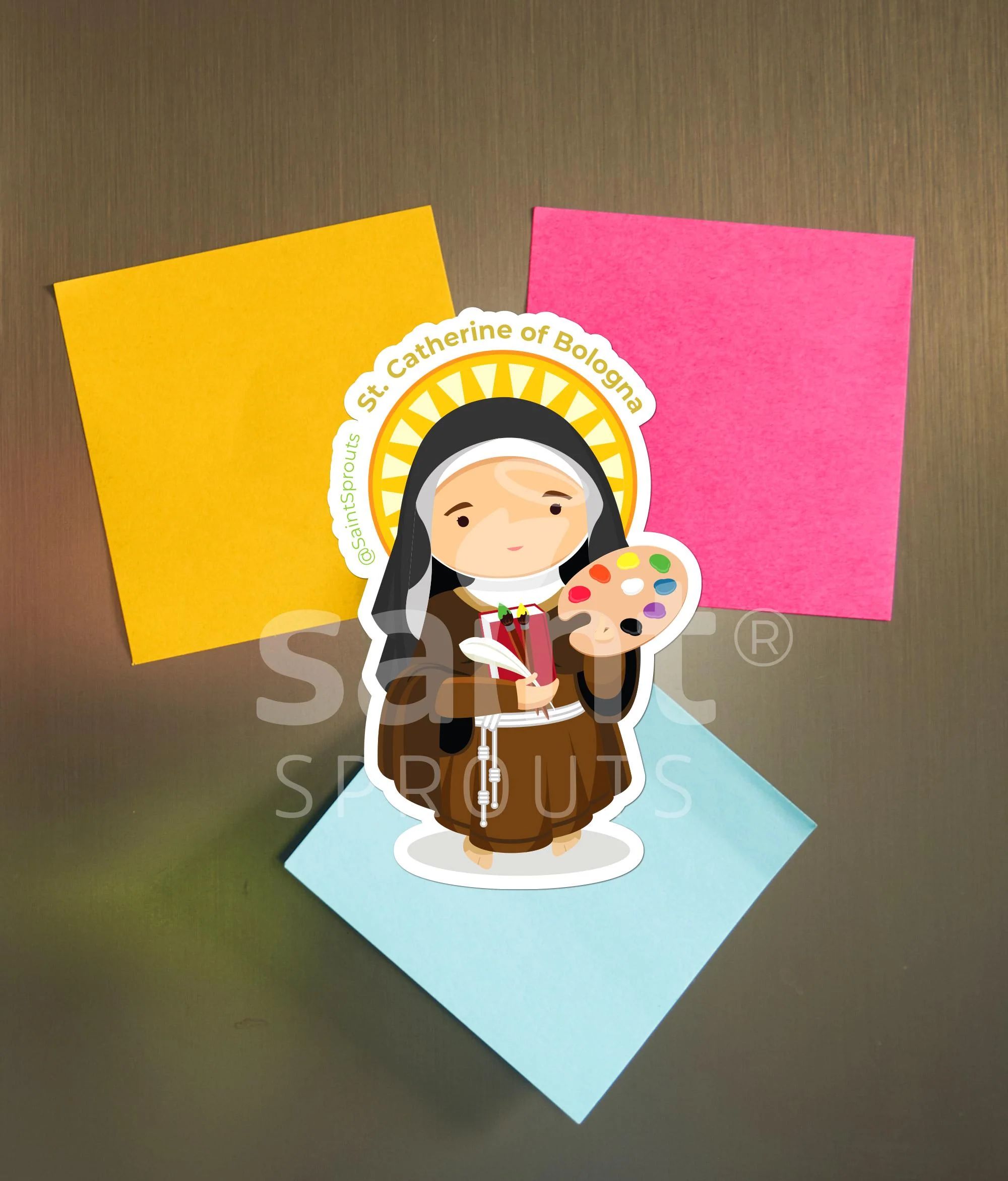 St. Catherine of Bologna Catholic Magnet – Patron Saint for Artists & Creatives - Image 2