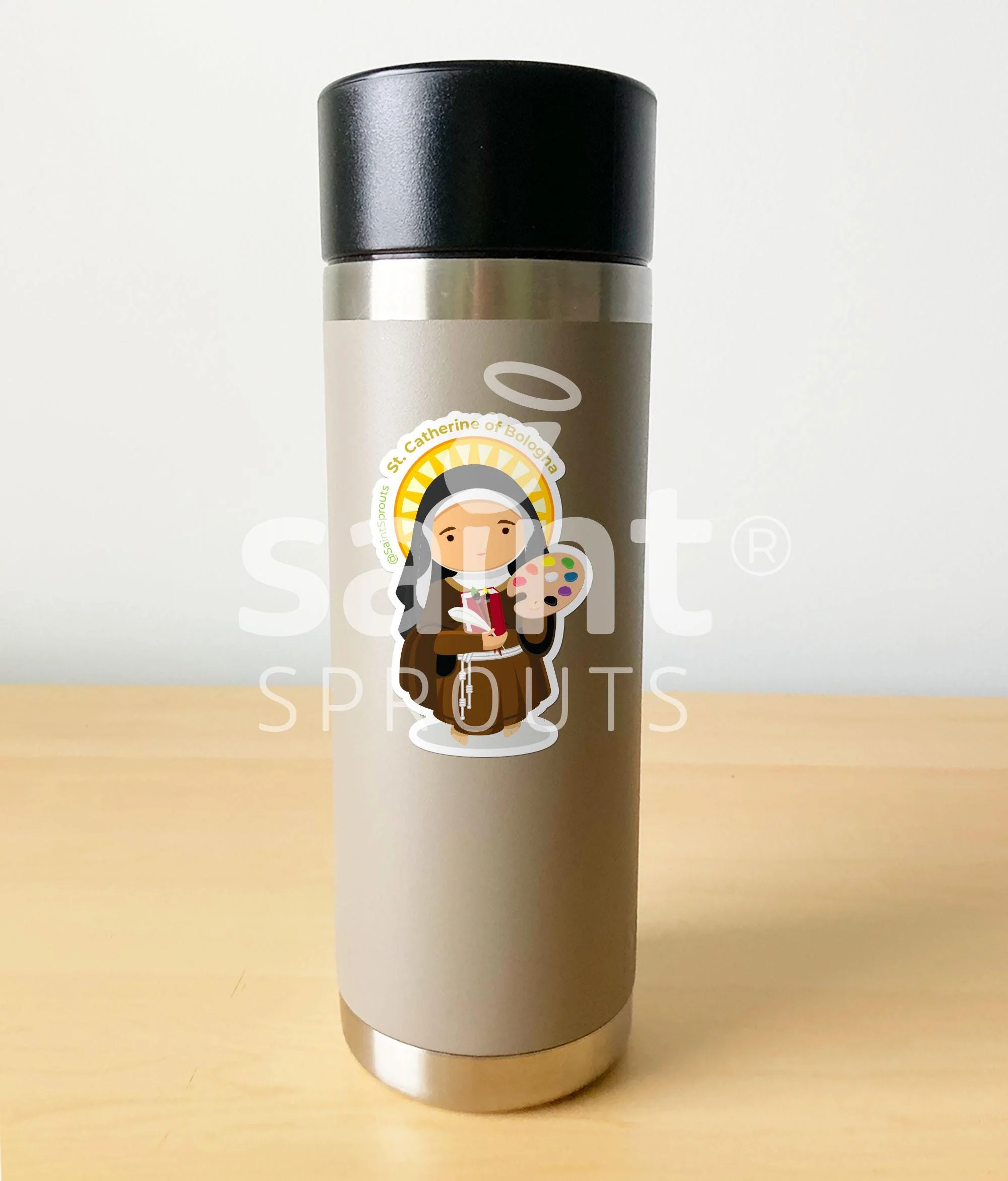 St. Catherine of Bologna Catholic Sticker – Patron Saint for Artists & Creatives - Image 3