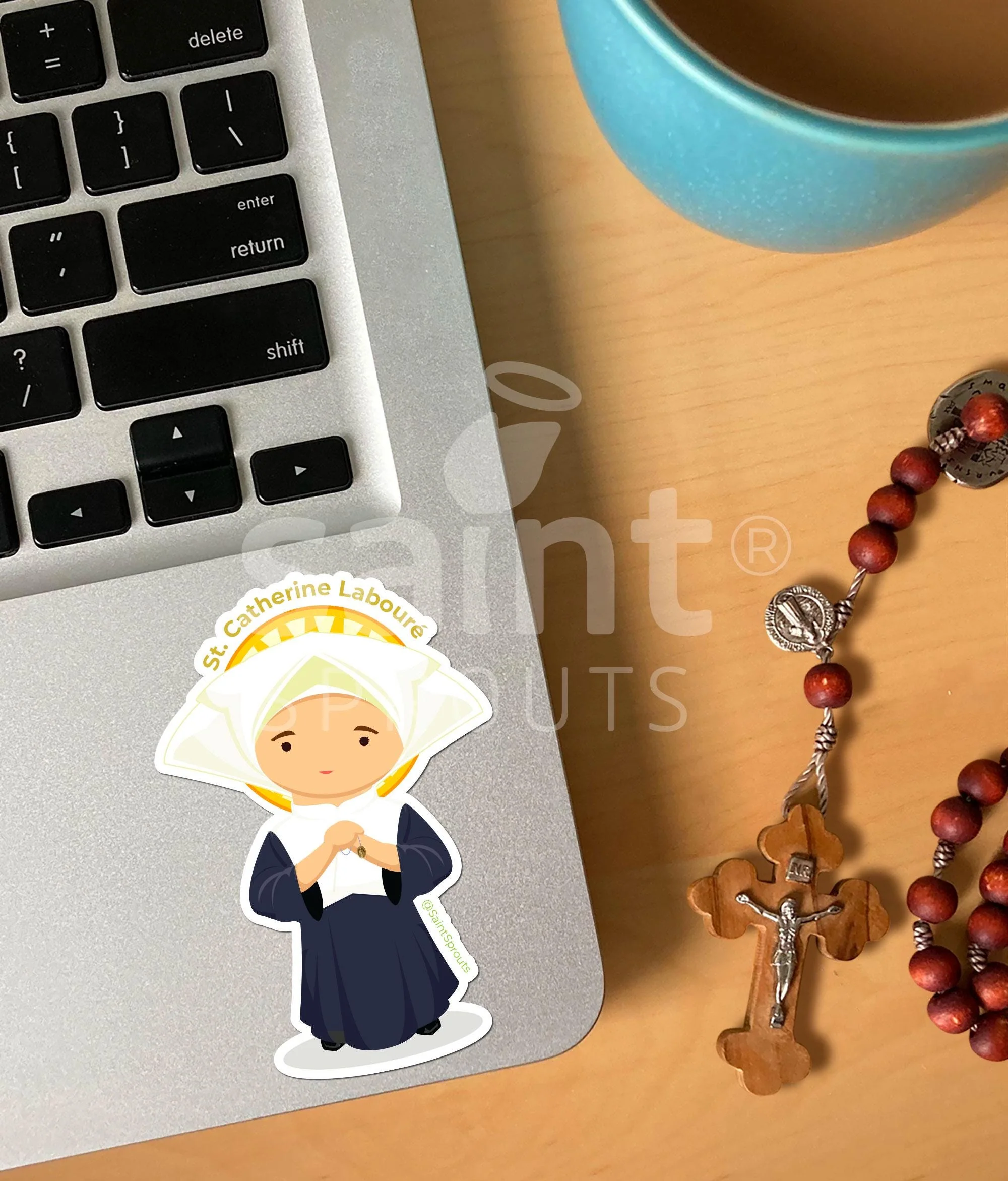 St. Catherine of Laboure Catholic Sticker - Miraculous Medal Saint - Image 2