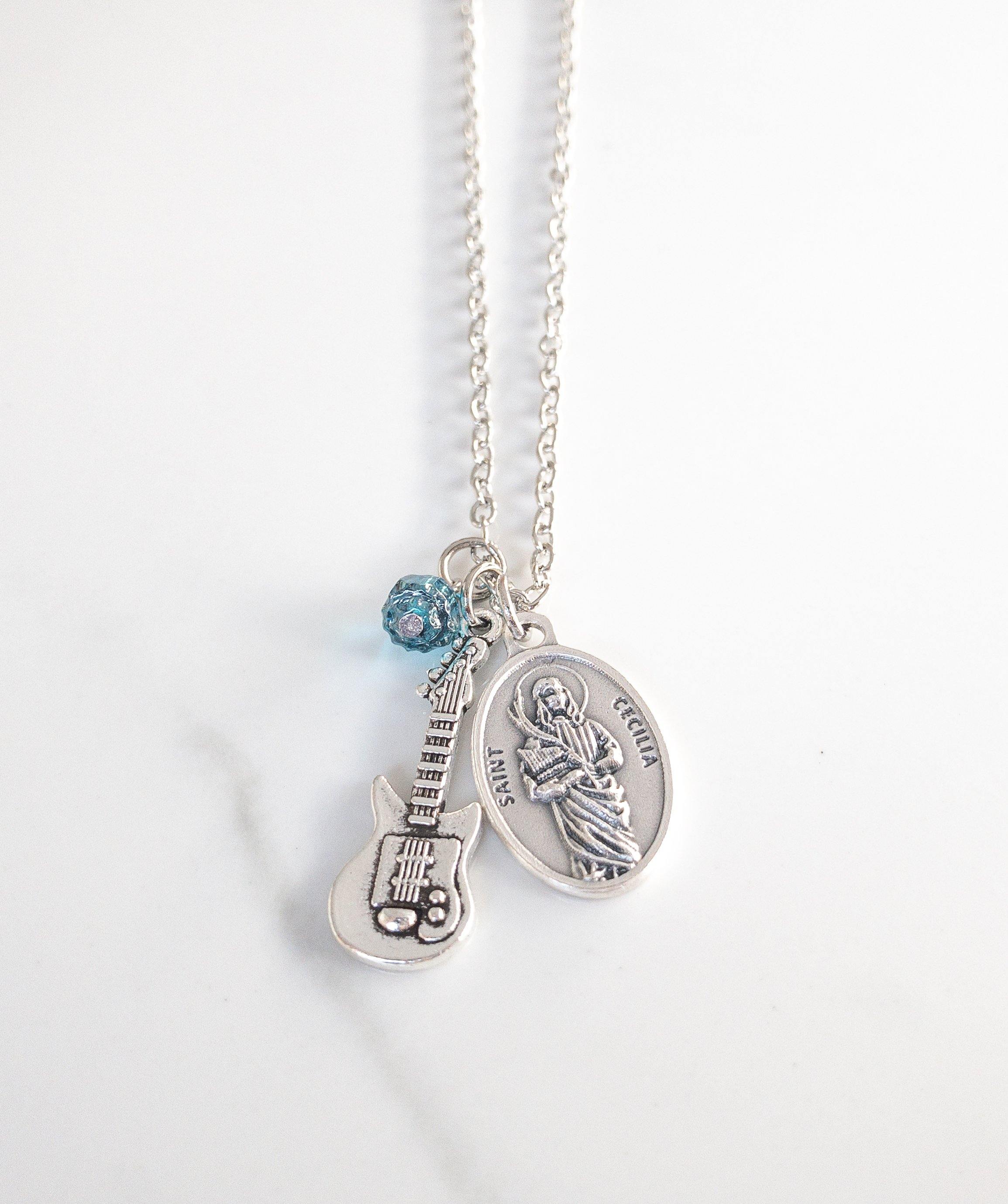 St Cecilia and Guitar Necklace - Image 2