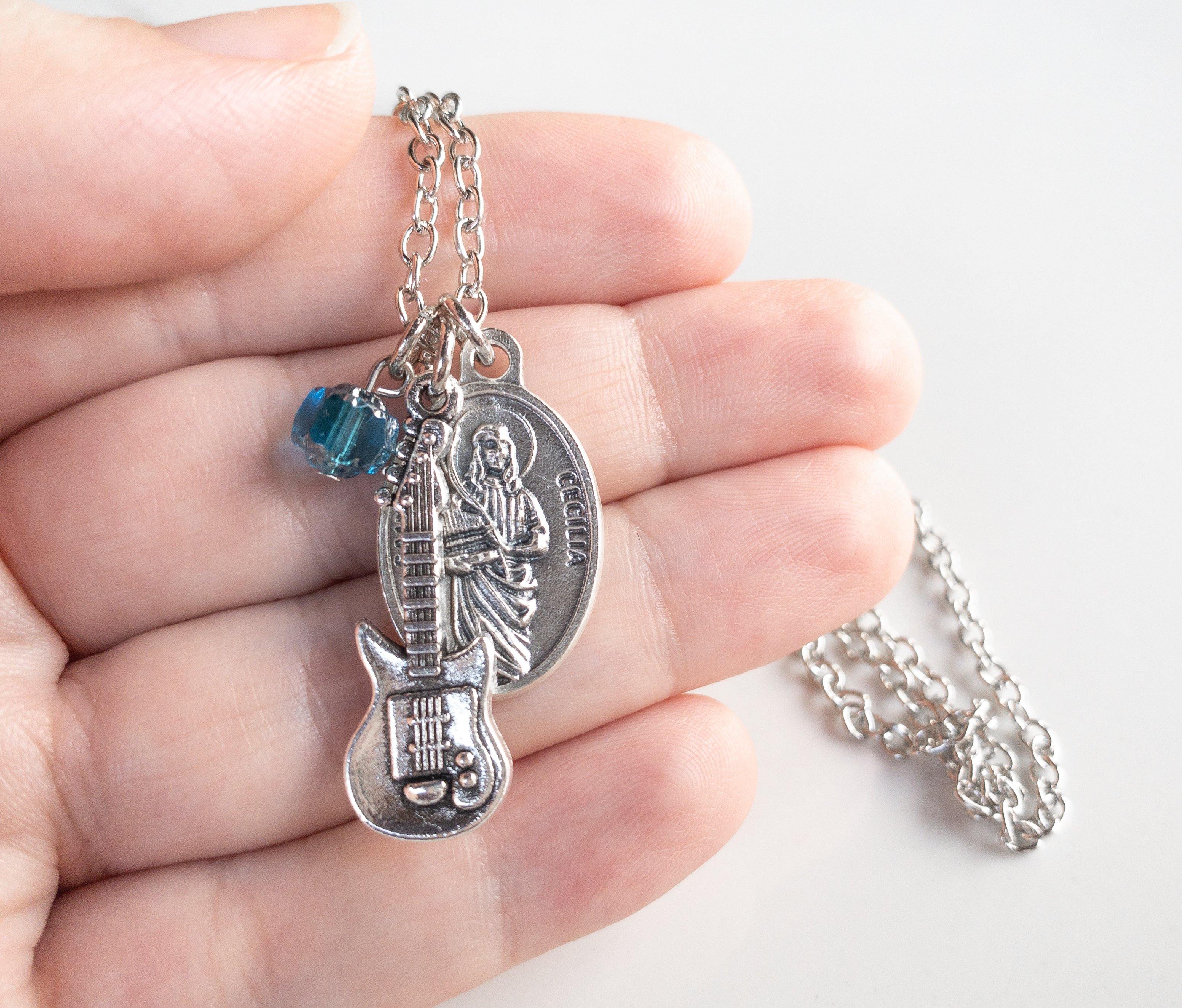 St Cecilia and Guitar Necklace - Image 5