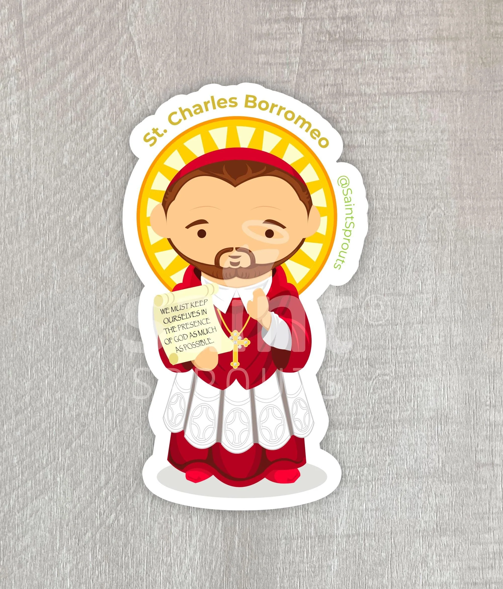 St. Charles Borromeo Magnet - Image 3
