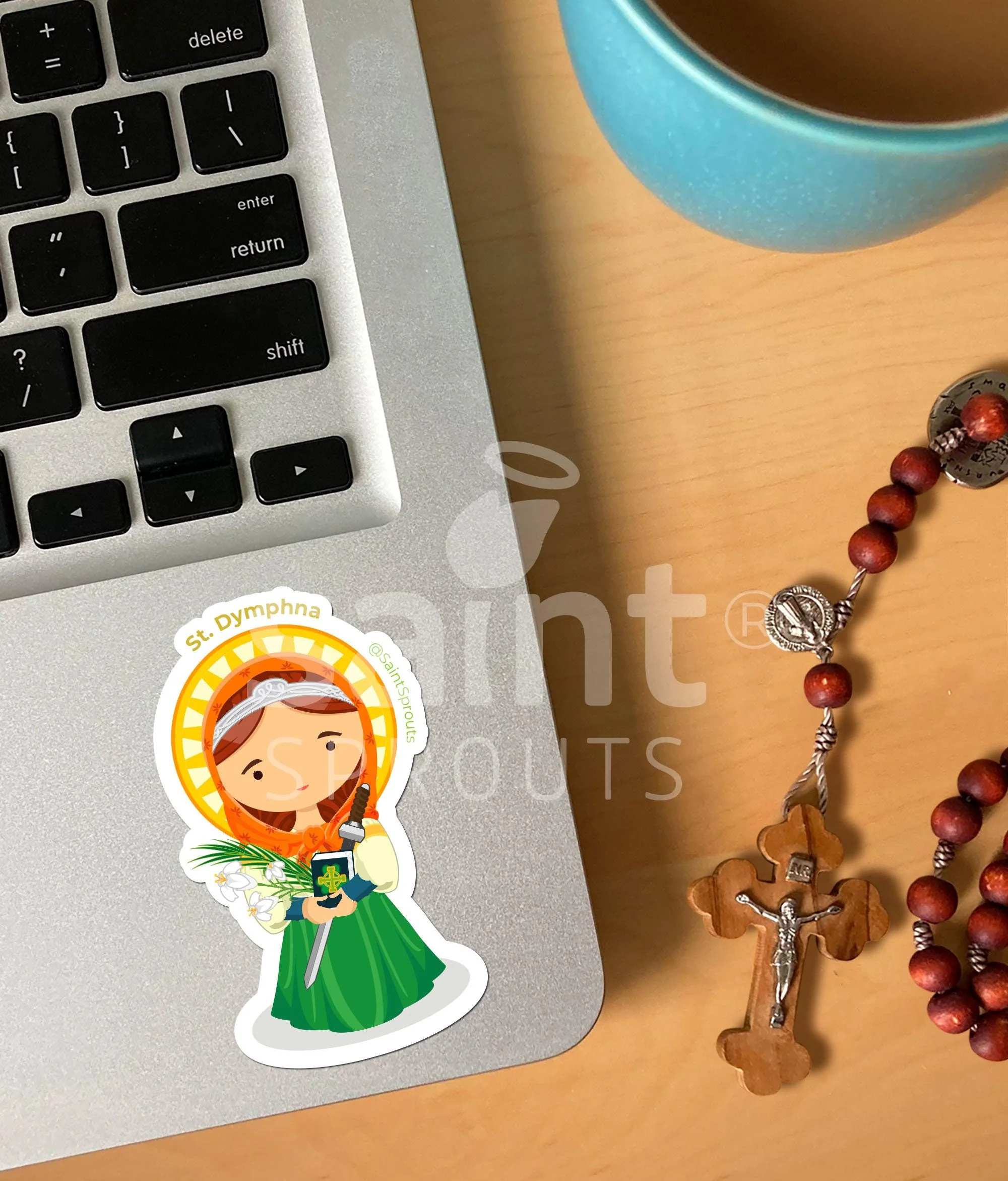 St. Dymphna Sticker - Image 2