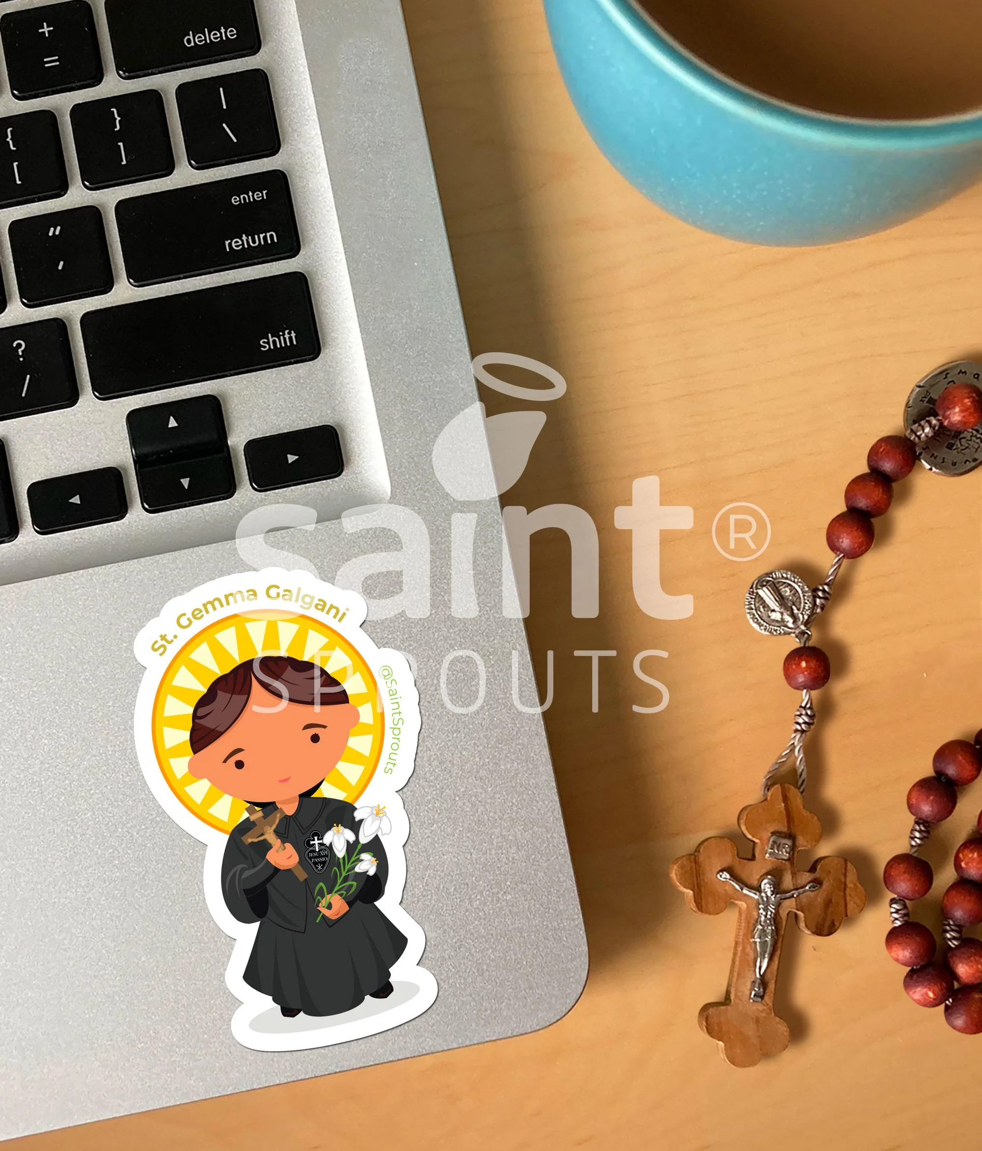 St. Gemma Galgani Catholic Sticker – Catholic Mystic Saint - Image 2