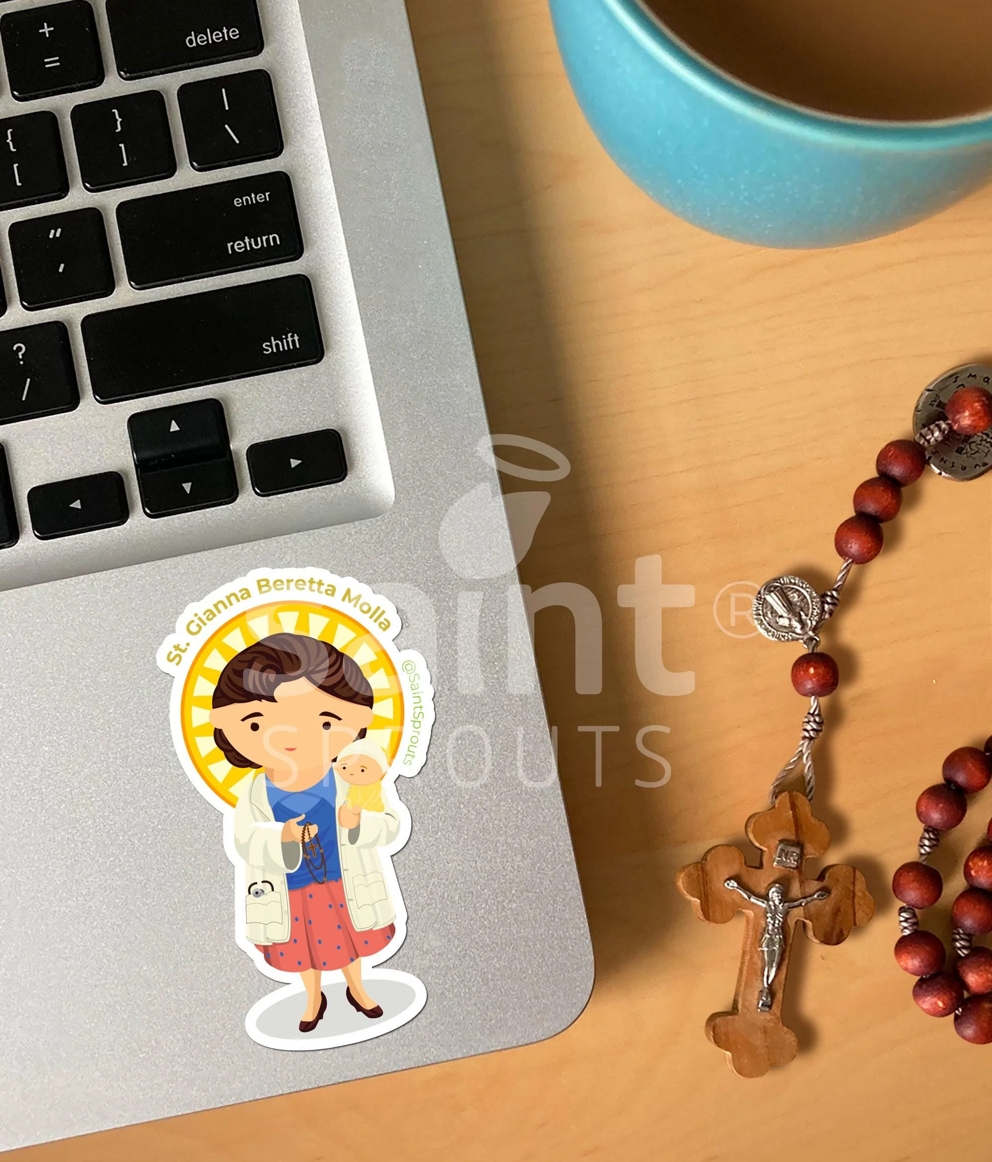 St. Gianna Molla Sticker - Image 2
