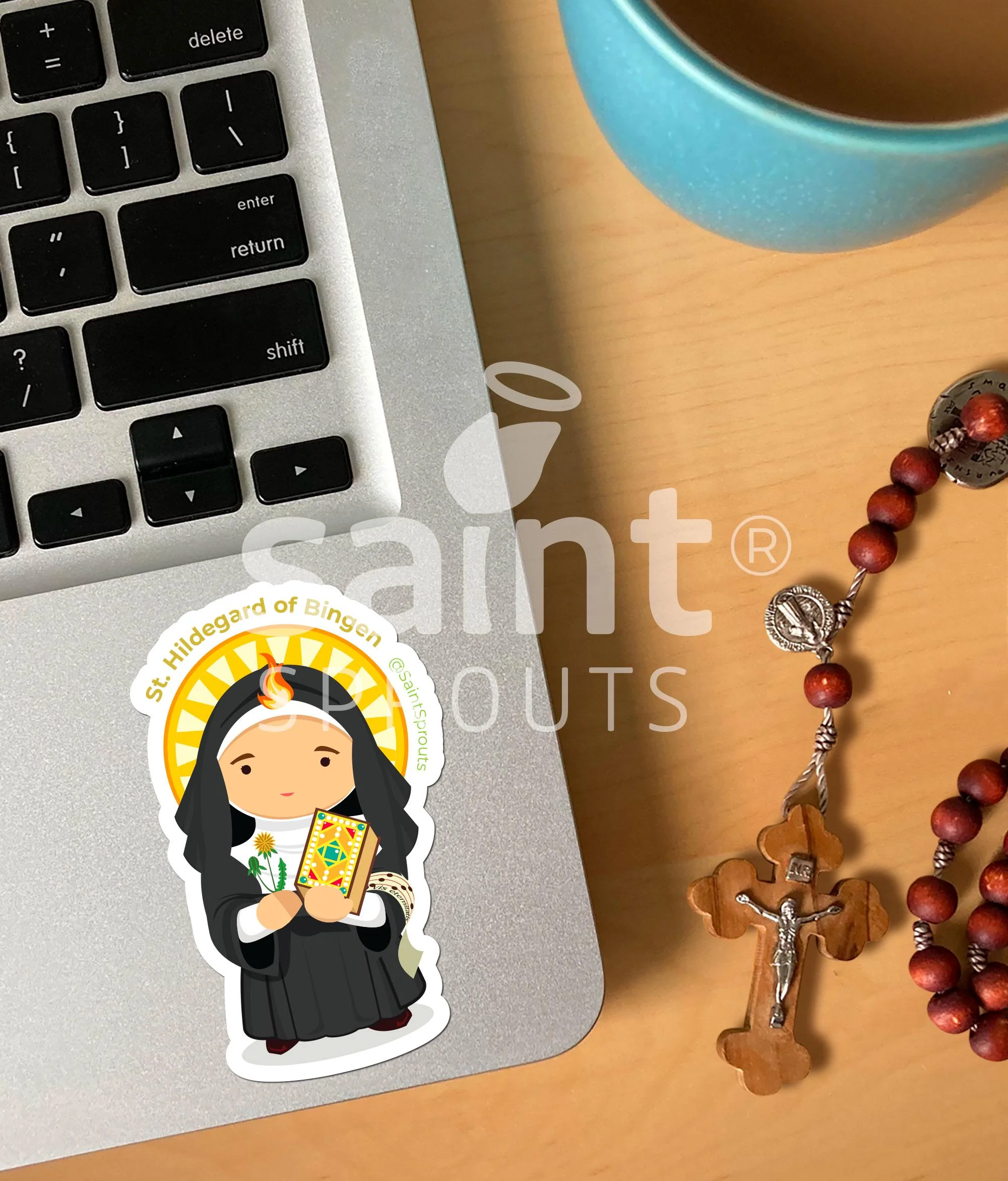 St. Hildegard of Bingen Catholic Sticker – Doctor of the Church - Image 2