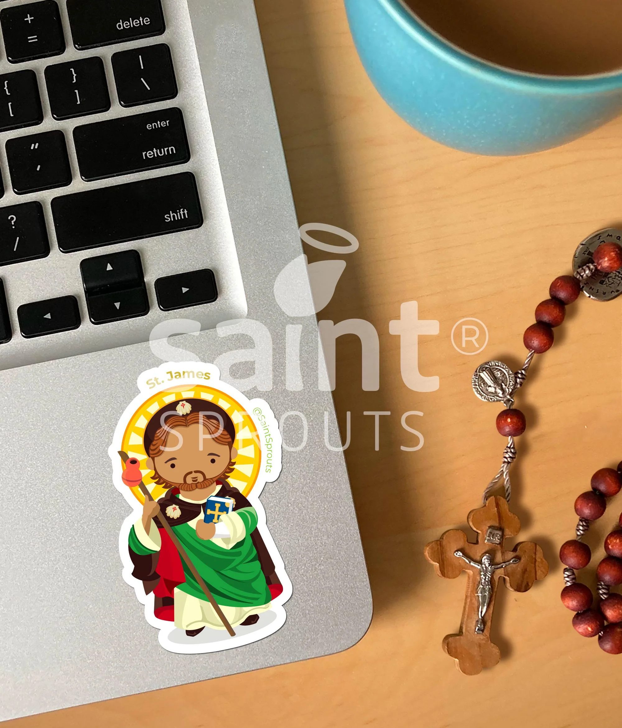 St. James of Compostela Catholic Sticker – Patron of Pilgrims and Travelers - Camino Sticker - Image 2