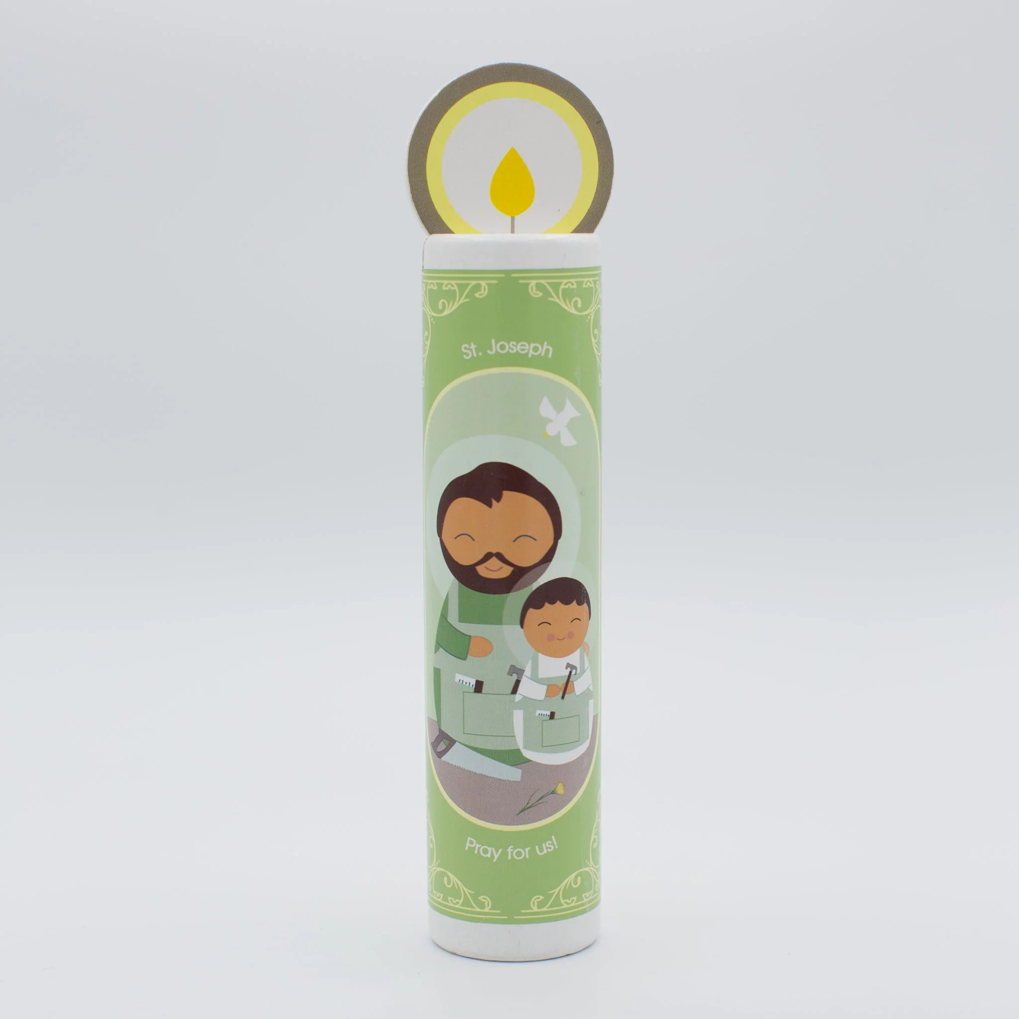 St. Joseph Wooden Prayer Candle - Image 2