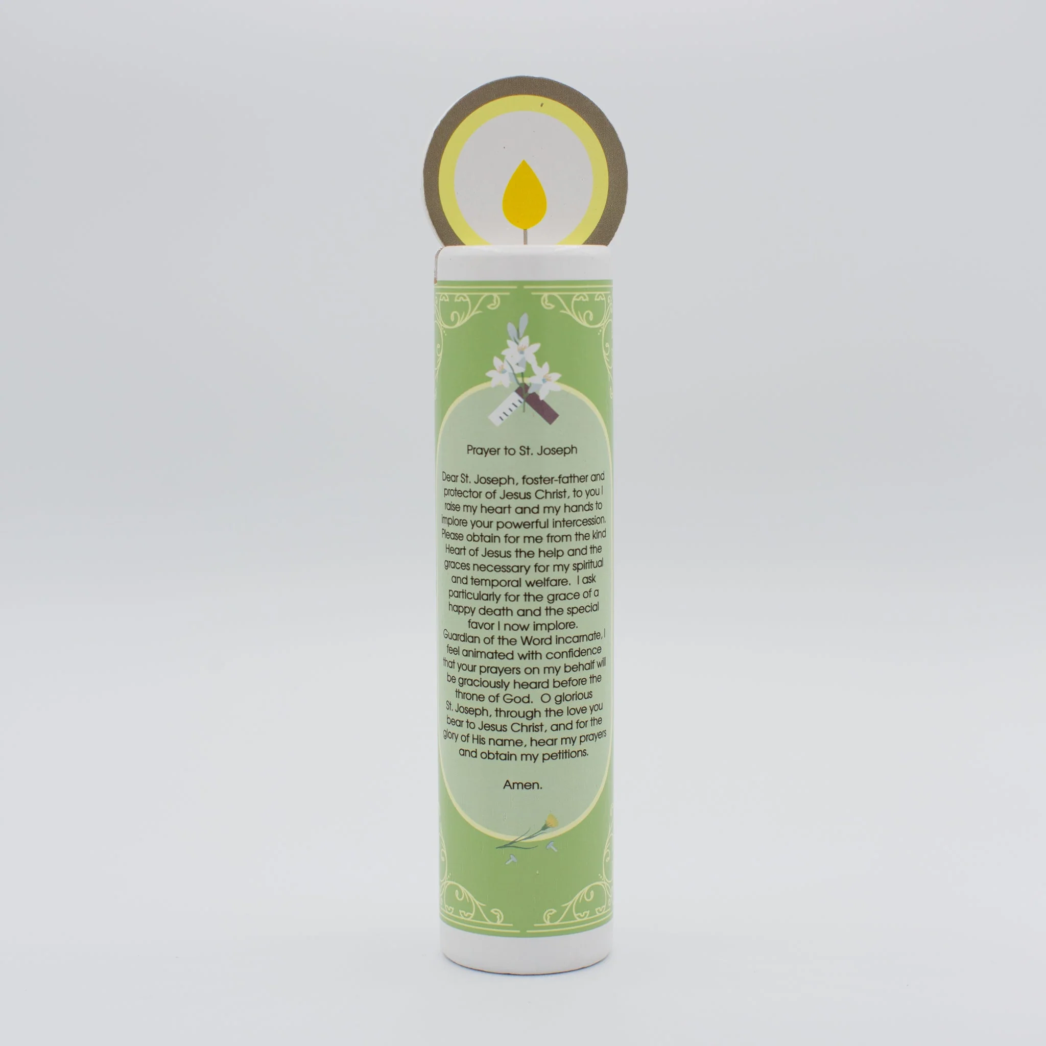 St. Joseph Wooden Prayer Candle - Image 3
