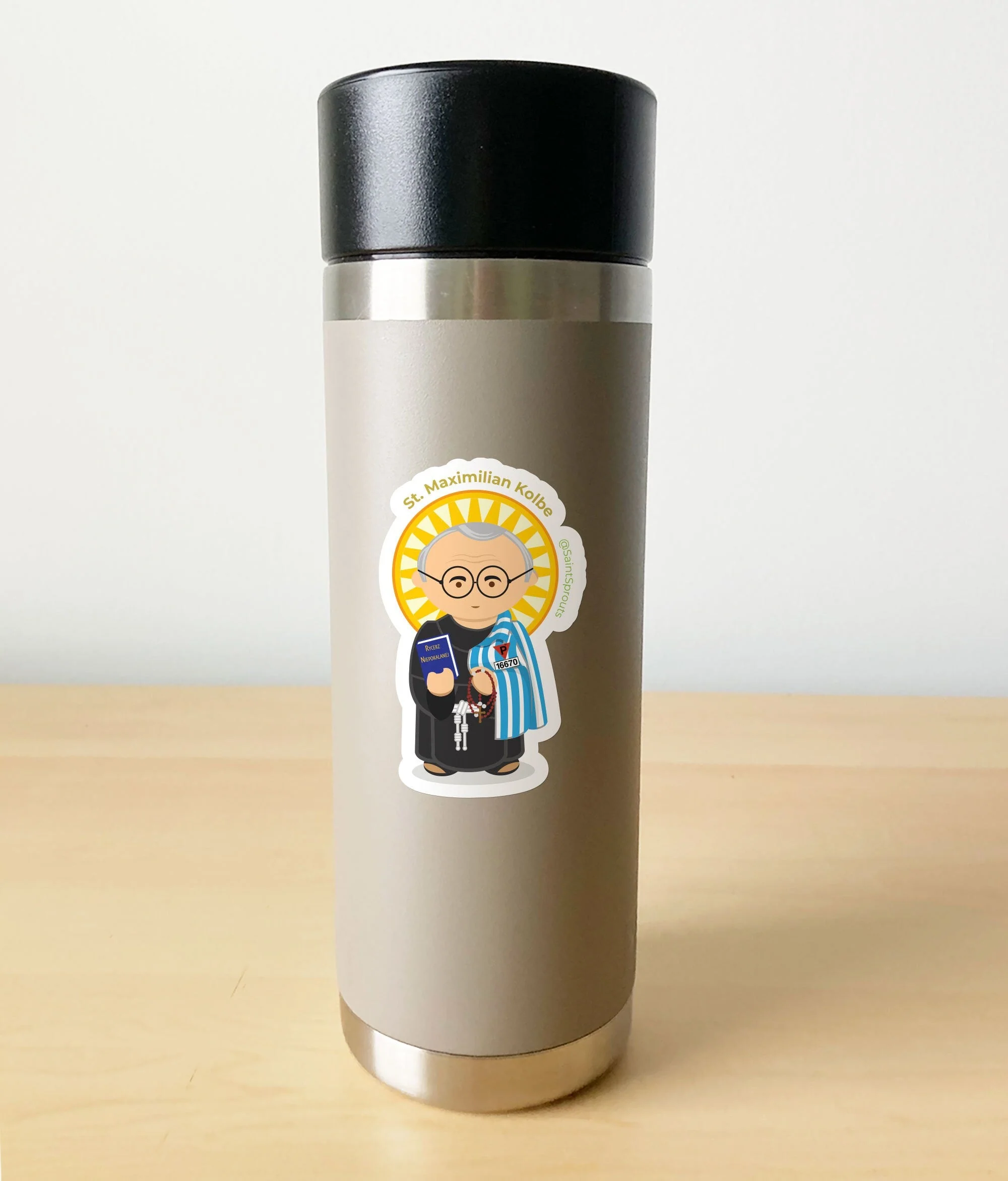 St. Maximilian Kolbe Sticker - Image 3