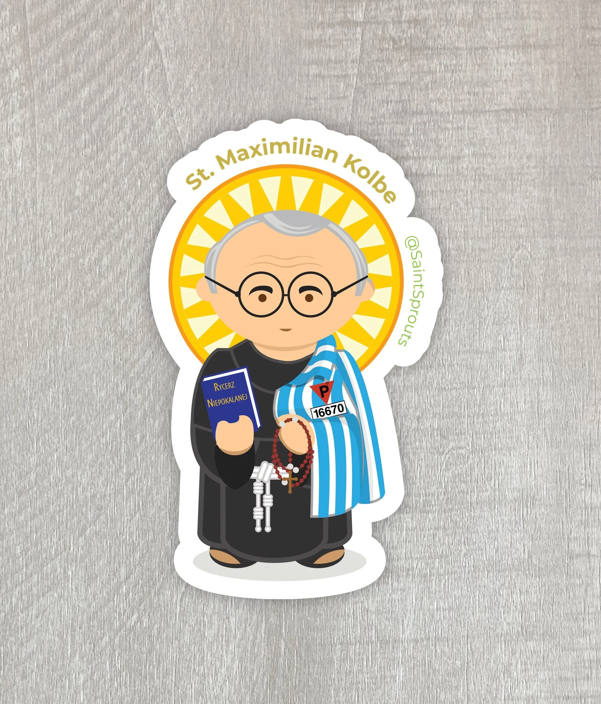 St. Maximilian Kolbe Sticker - Image 4