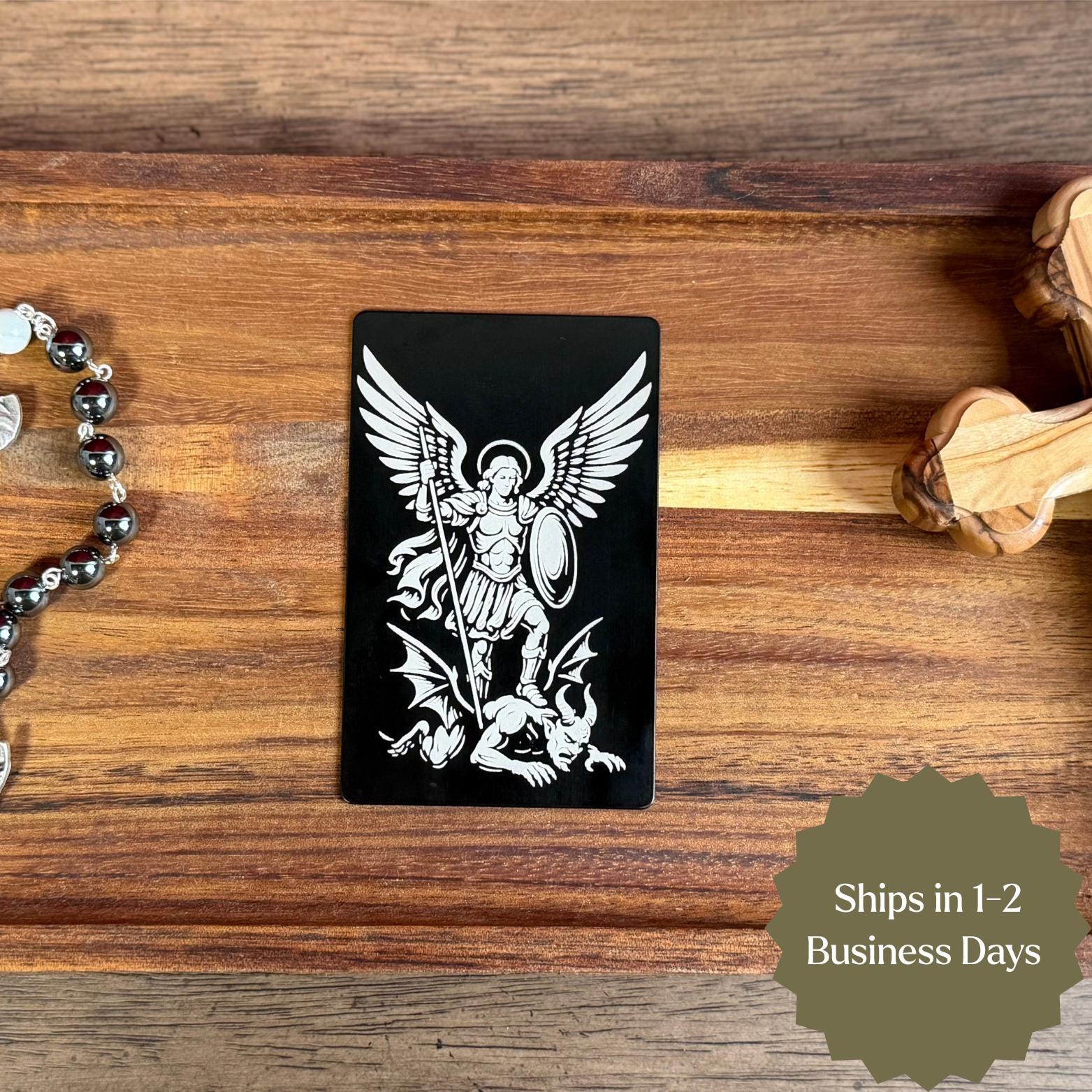 St. Michael Premium Metal Prayer Card - Image 4