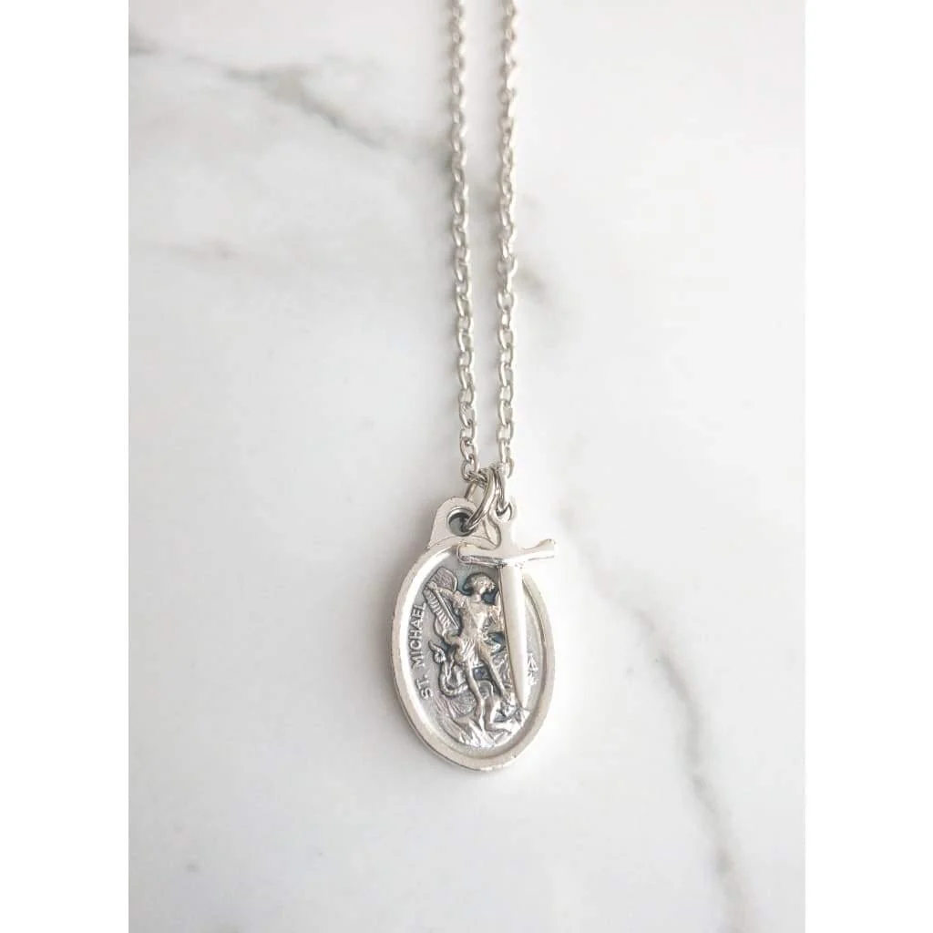 St Michael the Archangel and Guardian Angel Necklace - Image 2
