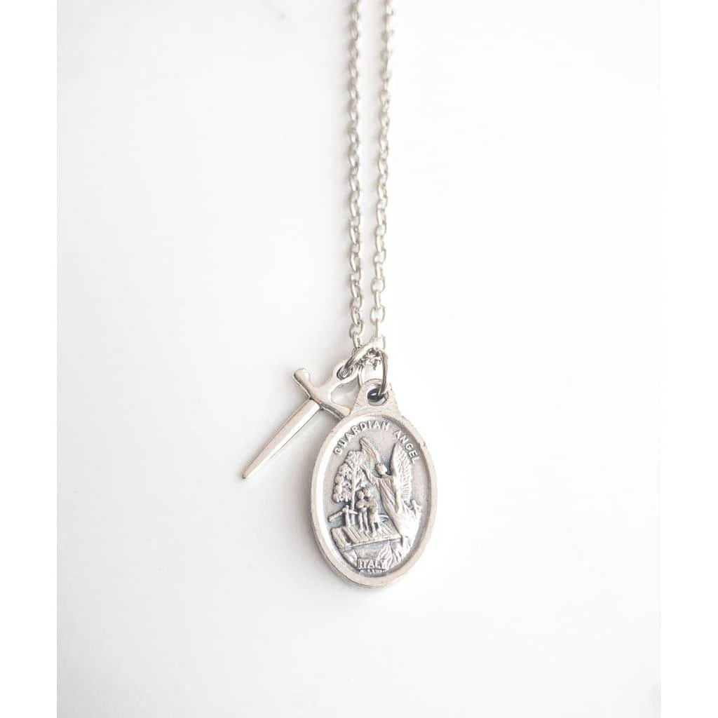 St Michael the Archangel and Guardian Angel Necklace - Image 3