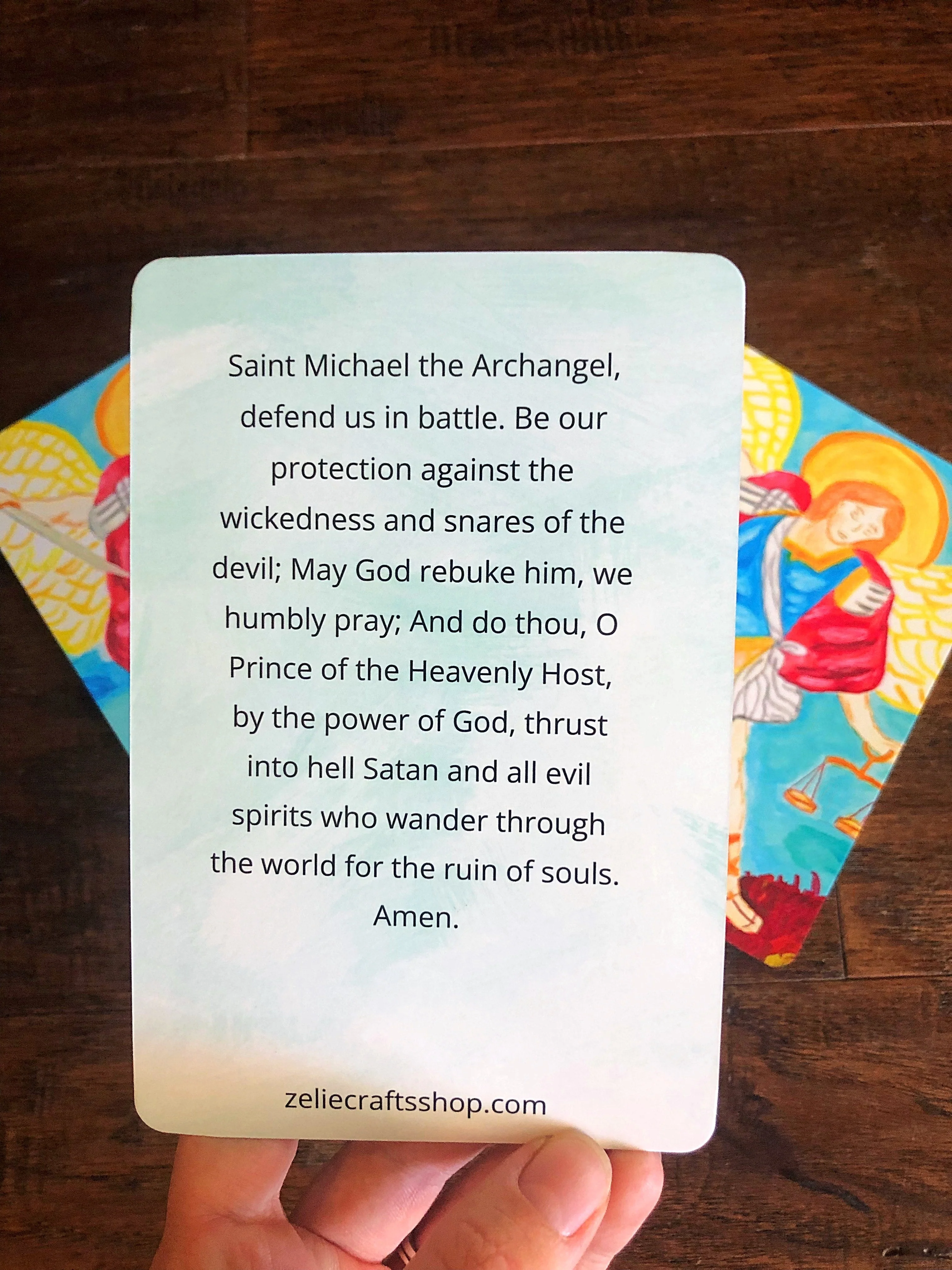 St. Michael the Archangel Prayer cards - Catholic Holy Cards - Image 2