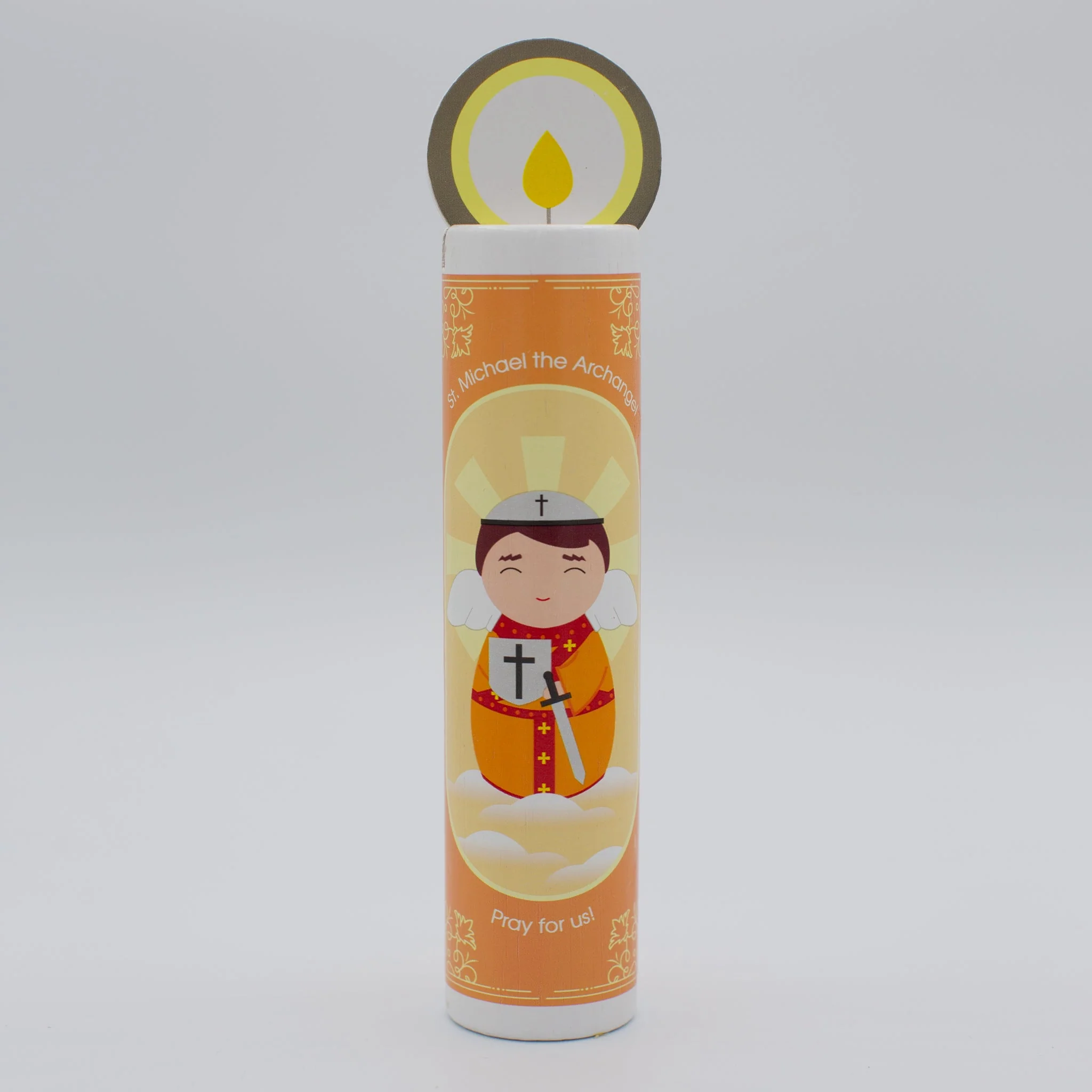 St. Michael Wooden Prayer Candle - Image 2