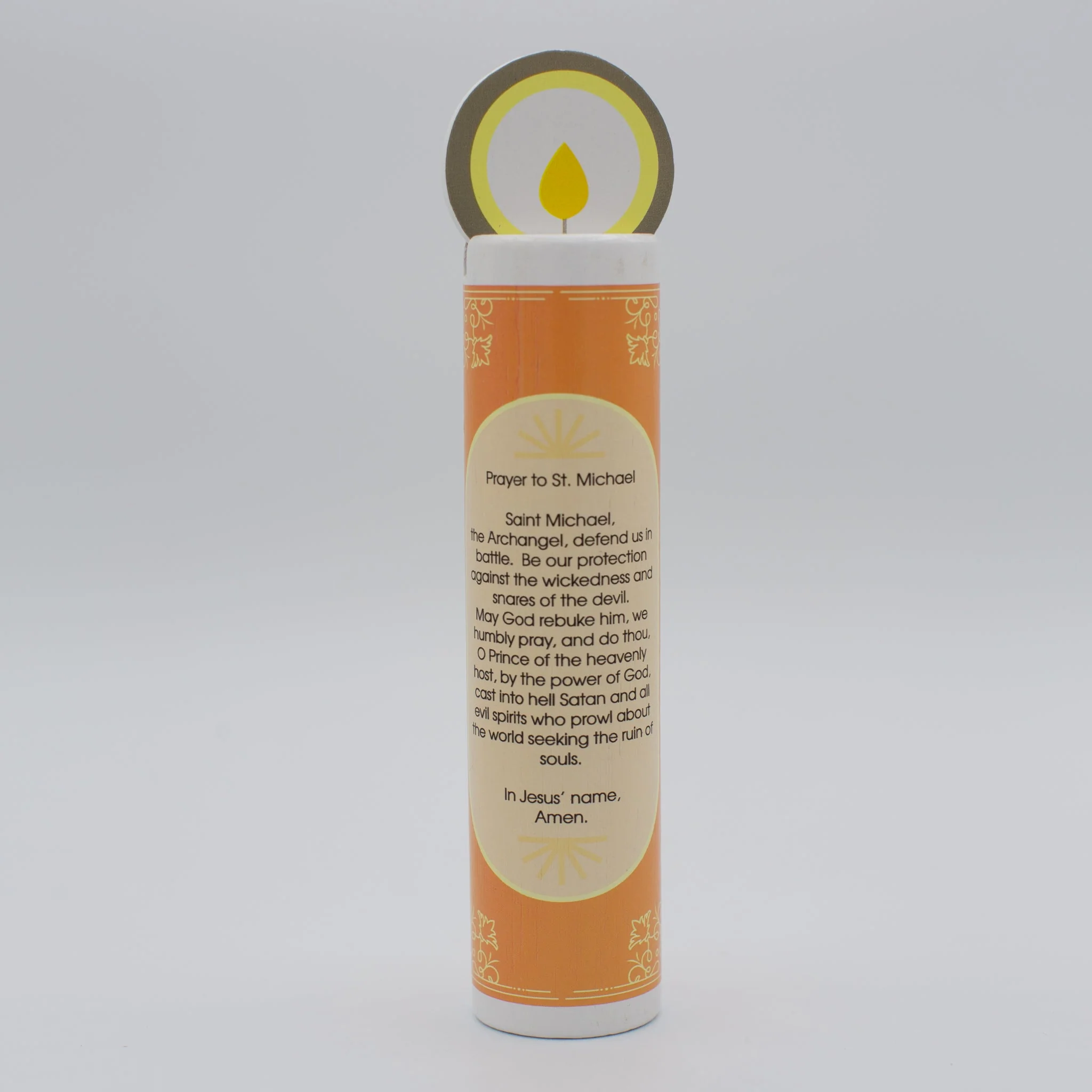 St. Michael Wooden Prayer Candle - Image 3