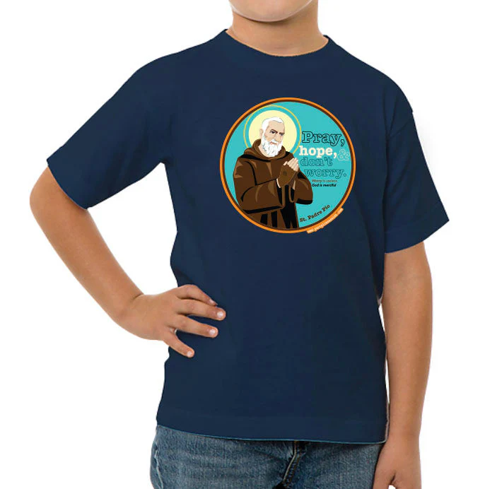 St. Padre Pio "Pray, Hope, &  Don’t Worry" T-Shirt - Image 2