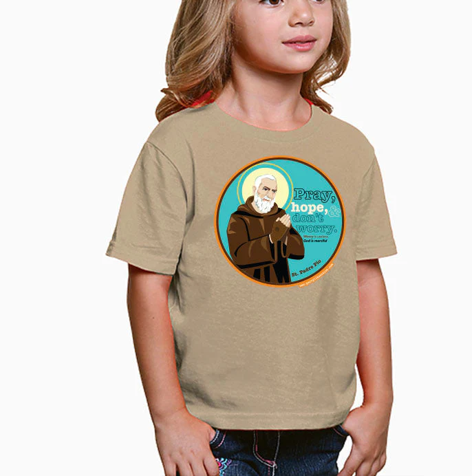 St. Padre Pio "Pray, Hope, &  Don’t Worry" T-Shirt - Image 3